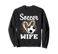 Soccer Wife Leopard Heart Matching Sweatshirt - Aesthetic Graphic Unisex - T-Shirt, Sweatshirt, Hoodie