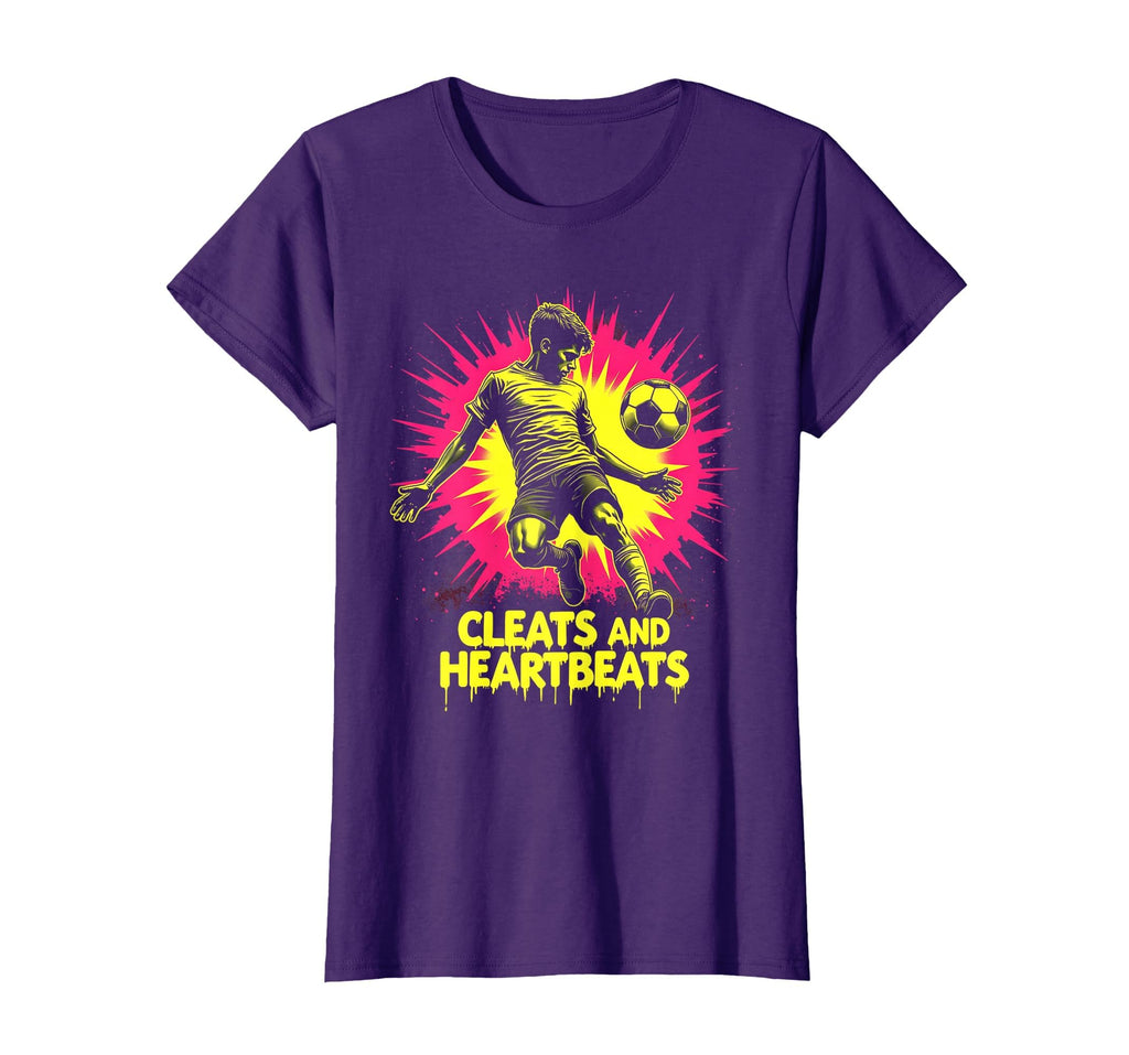 Cleats And Heartbeats Soccer Lover T-Shirt - Graphic Print Unisex - T-Shirt, Sweatshirt, Hoodie