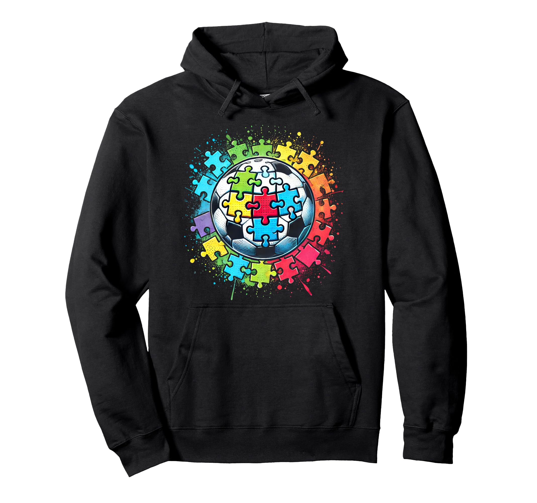 Soccer Ball Autism Awareness Month Hoodie - Unique Graphic Unisex - T-Shirt, Sweatshirt, Hoodie