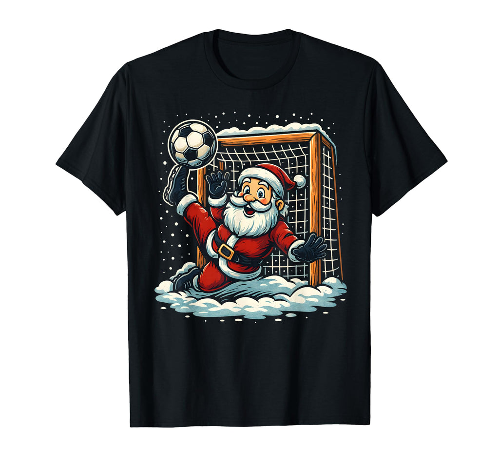 Santa Claus Soccer Goalie Sports T-Shirt - Aesthetic Graphic for Adults - T-Shirt, Sweatshirt, Hoodie