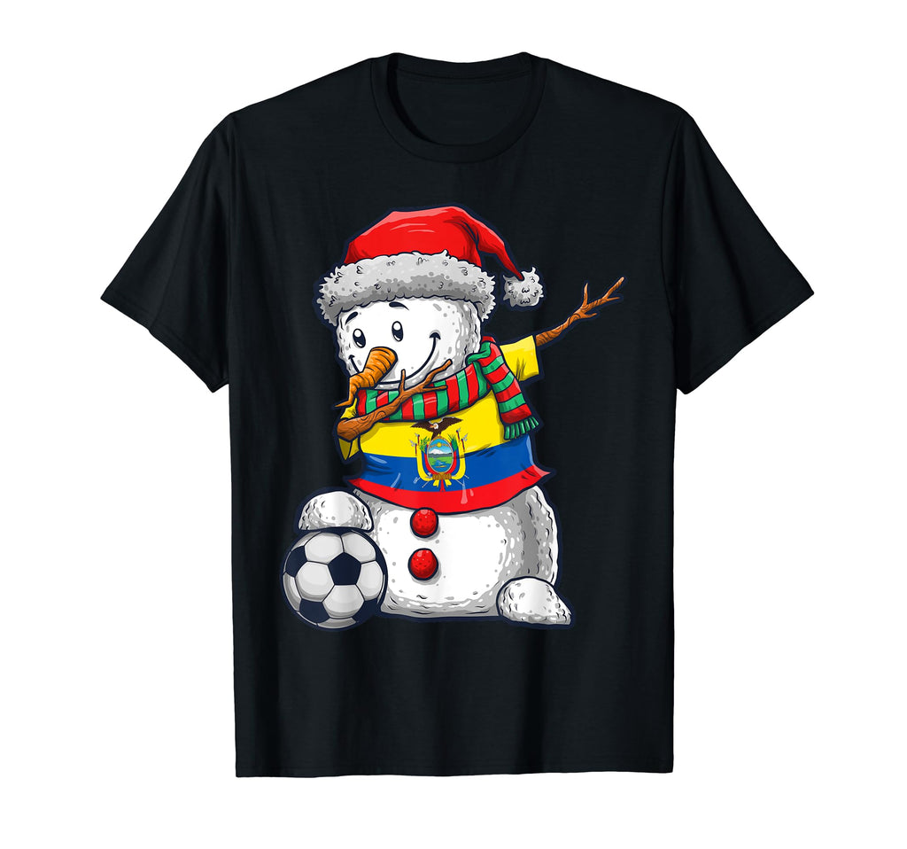 Soccer Dabbing Snowman Ecuador T-Shirt - Fun Novelty Design Men Women - T-Shirt, Sweatshirt, Hoodie