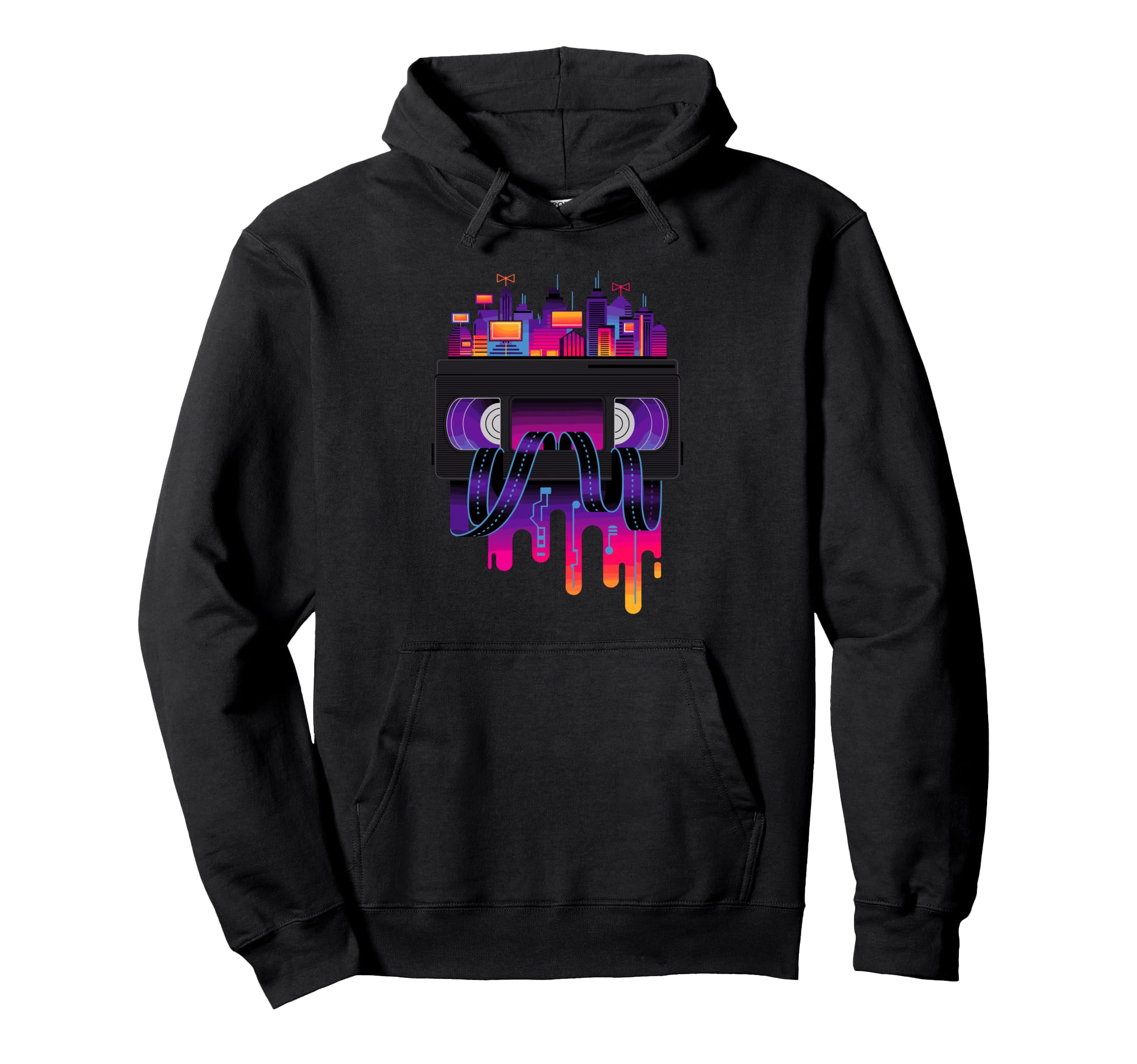 Dripping Paint Art Cassette Tape Vhs Hoodie - Unique Graphic Men Women - T-Shirt, Sweatshirt, Hoodie