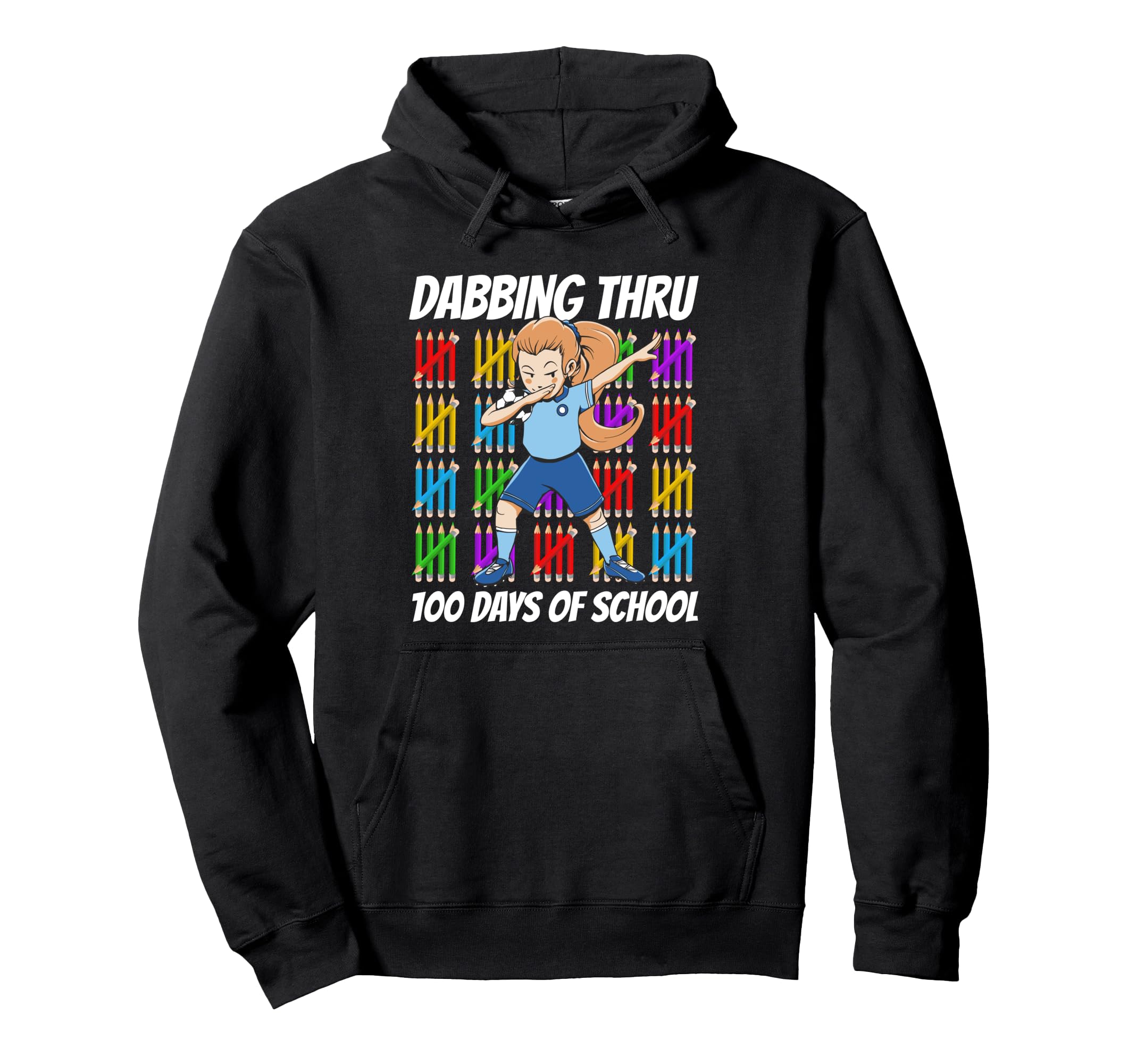 100 Days School Soccer Hoodie - Graphic Print Men Women - T-Shirt, Sweatshirt, Hoodie
