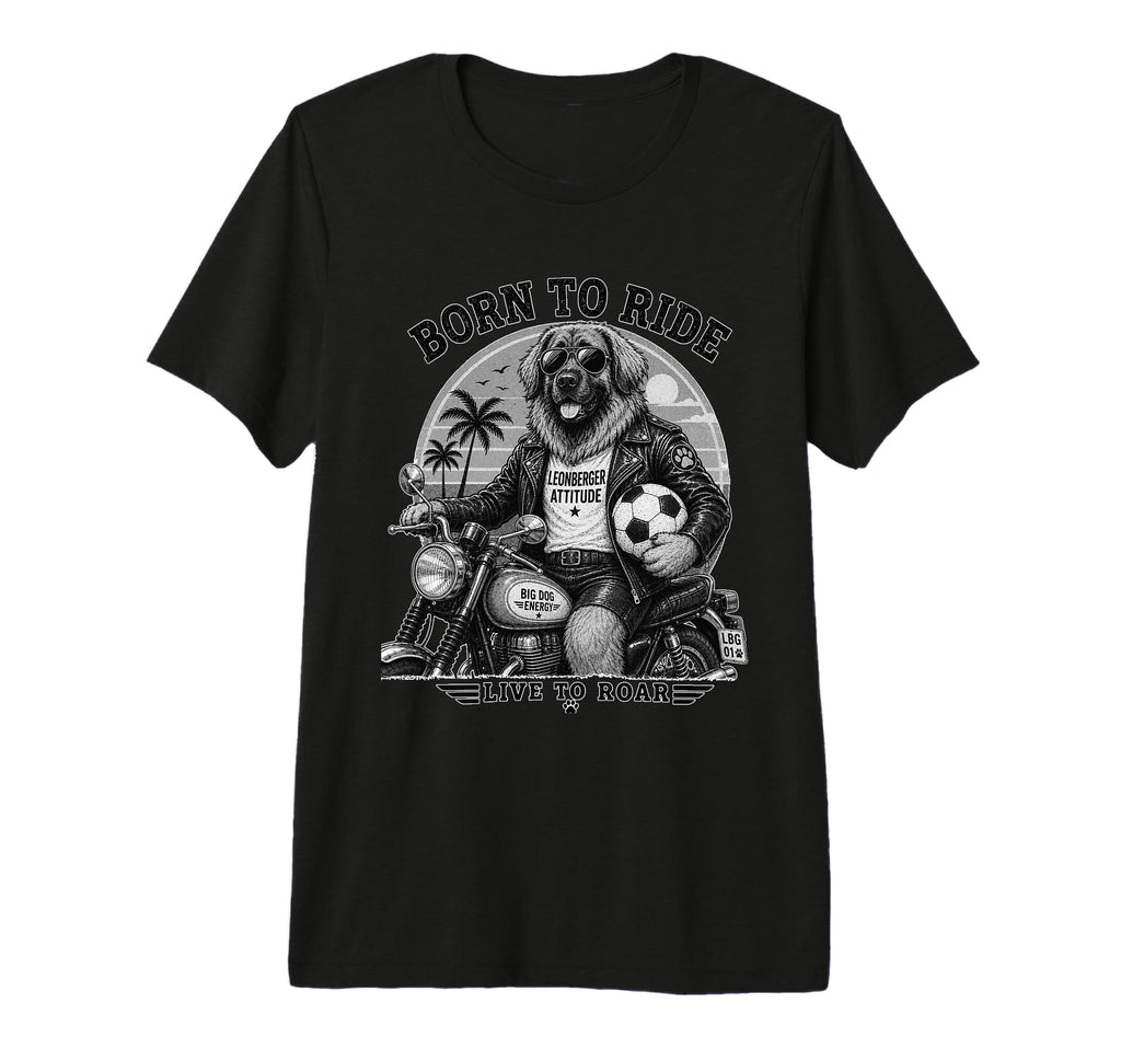 Leonberger Motorbike Love Footbal Soccer T-Shirt - Novelty Apparel Unisex - T-Shirt, Sweatshirt, Hoodie