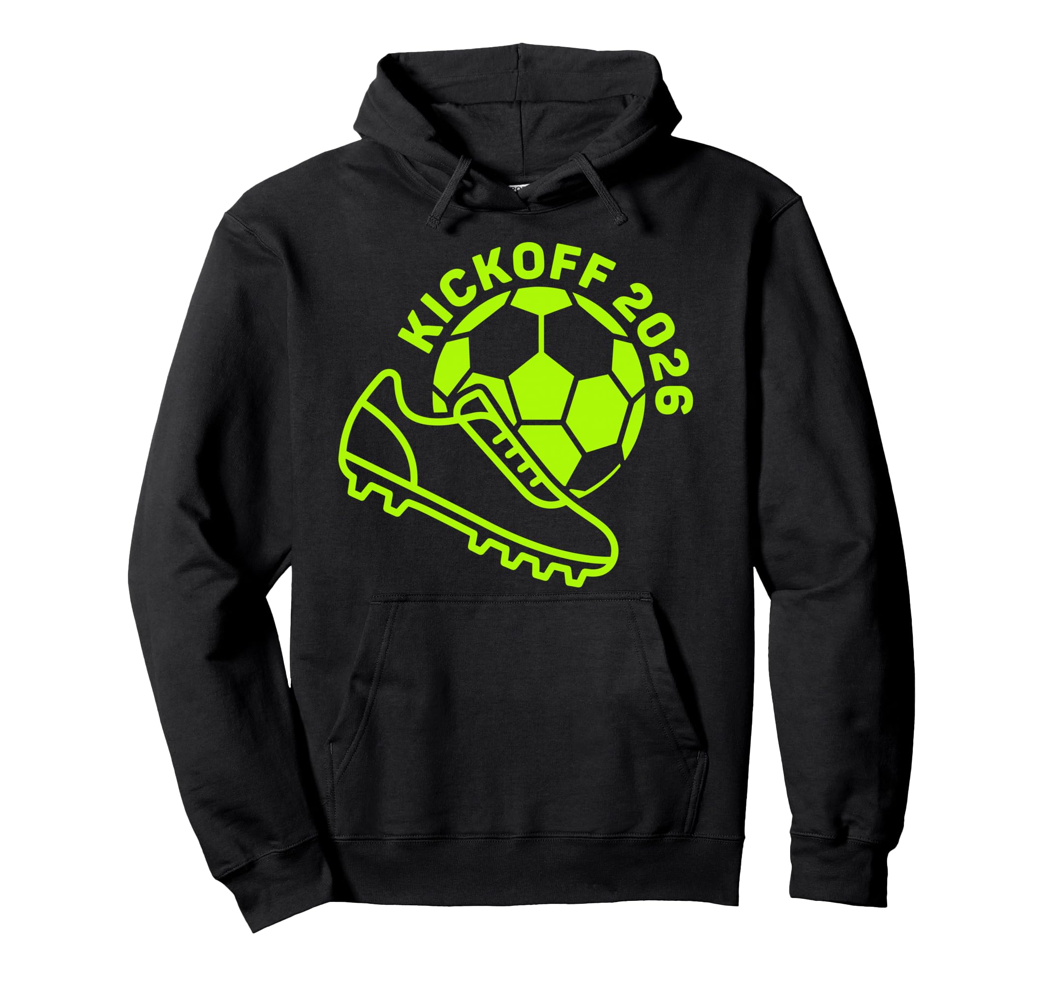 Kickoff 2026 Happy New Year Soccer Hoodie - Minimalist Print for Adults - T-Shirt, Sweatshirt, Hoodie