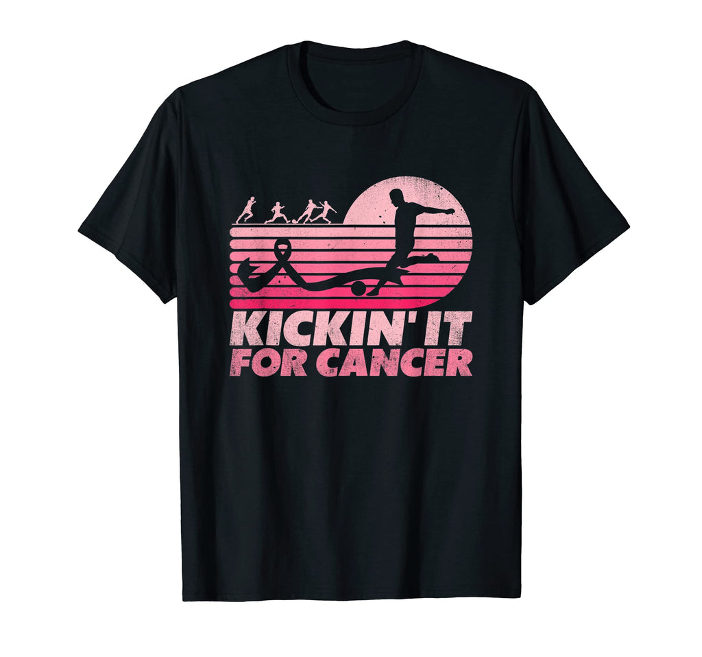 Kickin It Cancer Soccer Ribbon T-Shirt - Fun Novelty Design for Adults - T-Shirt, Sweatshirt, Hoodie