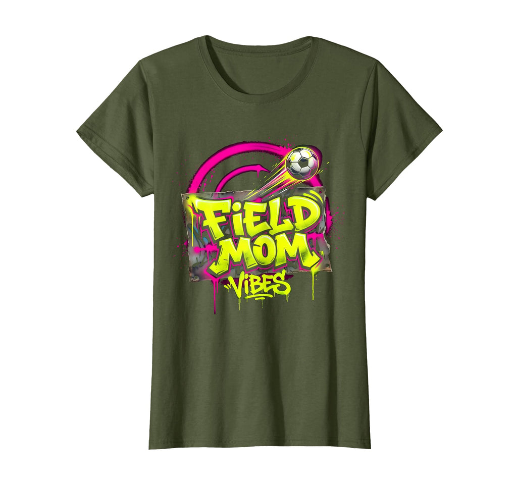 Field Mom Vibes Soccer Mom T-Shirt - Trendy Graphic for Adults - T-Shirt, Sweatshirt, Hoodie
