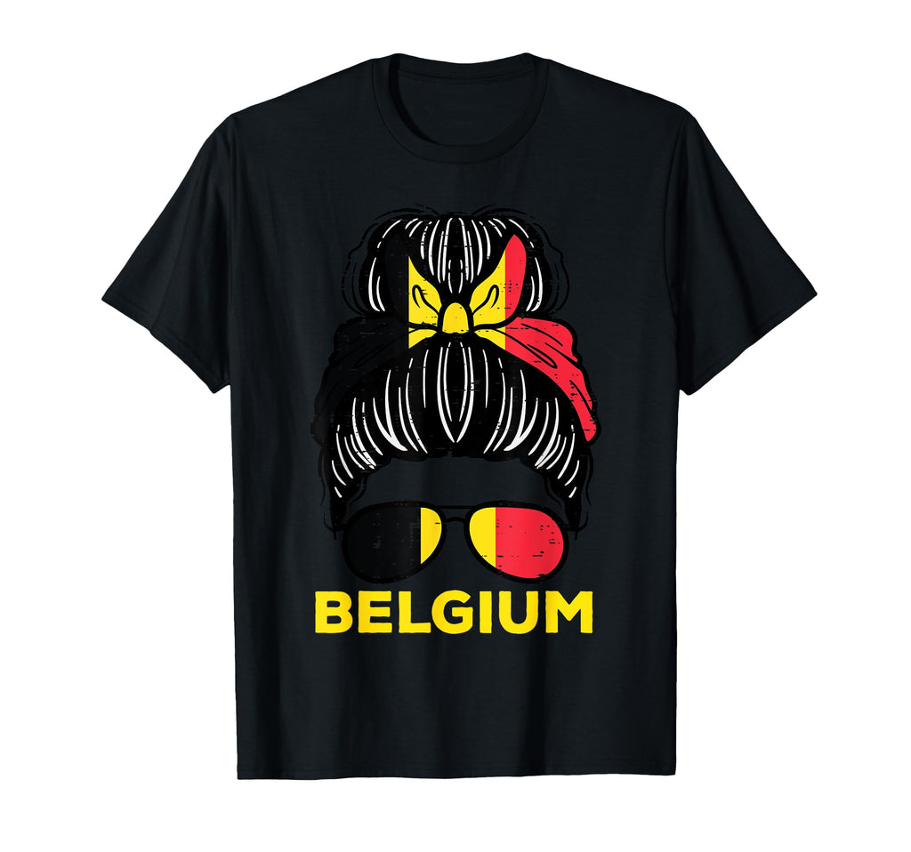 Belgium Flag Belgian Hairbun Football T-Shirt - Unique Graphic Men Women - T-Shirt, Sweatshirt, Hoodie