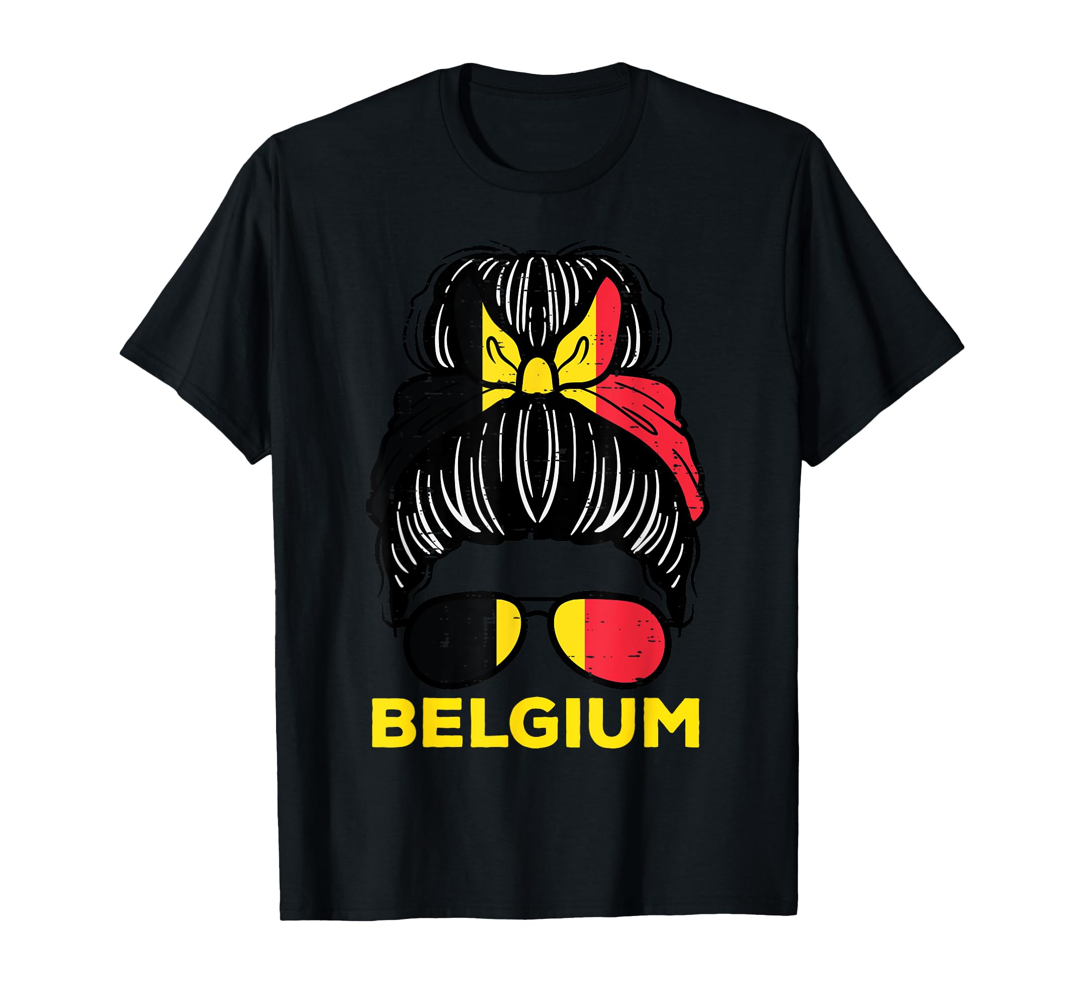 Belgium Flag Belgian Hairbun Football T-Shirt - Unique Graphic Men Women - T-Shirt, Sweatshirt, Hoodie