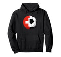 Half Switzerland Flag Half Football Hoodie - Graphic Print for Adults - T-Shirt, Sweatshirt, Hoodie