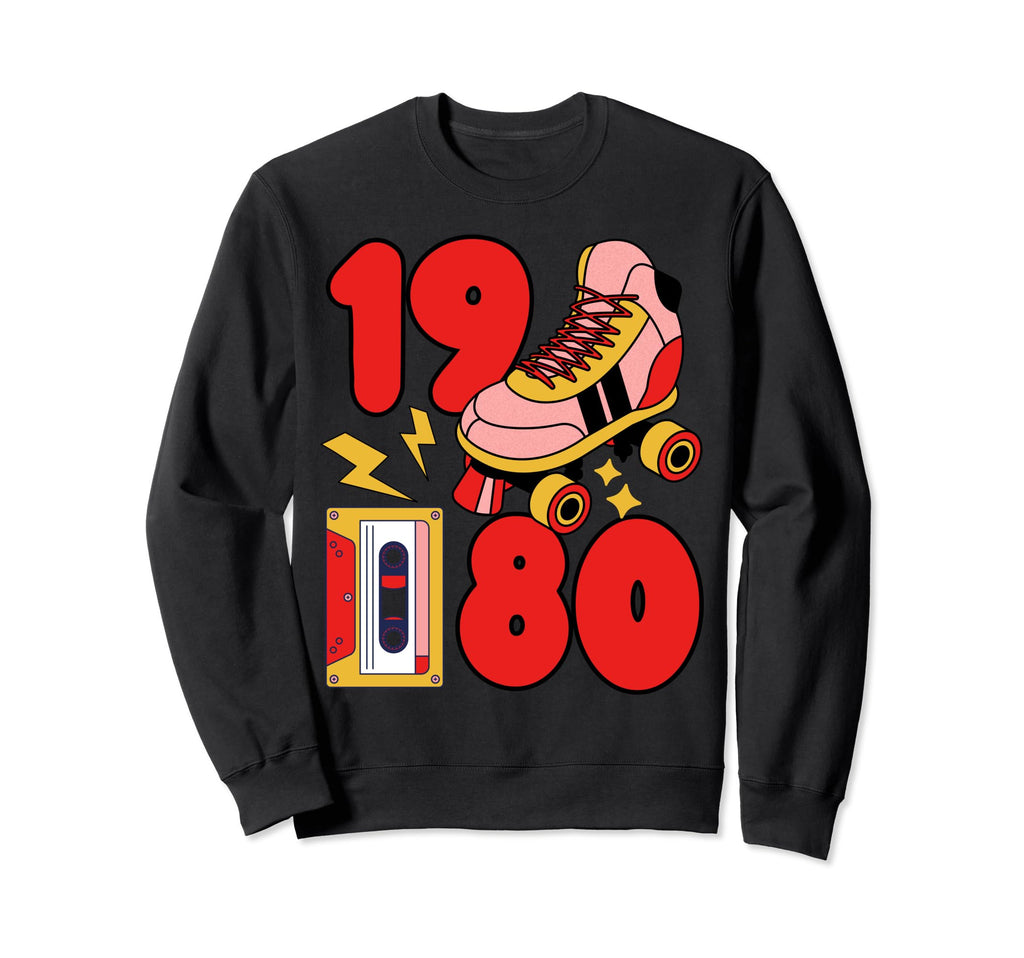 80S Vibes Mixed Tapes Roller Skates Sweatshirt - Graphic Print Men Women - T-Shirt, Sweatshirt, Hoodie