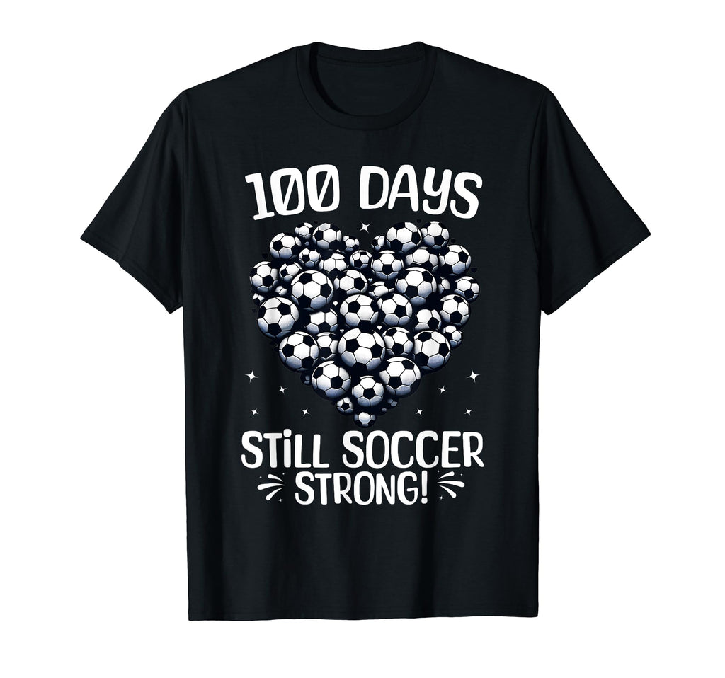 100 Days School Soccer Heart Love 100Th T-Shirt - Graphic Print Men Women - T-Shirt, Sweatshirt, Hoodie