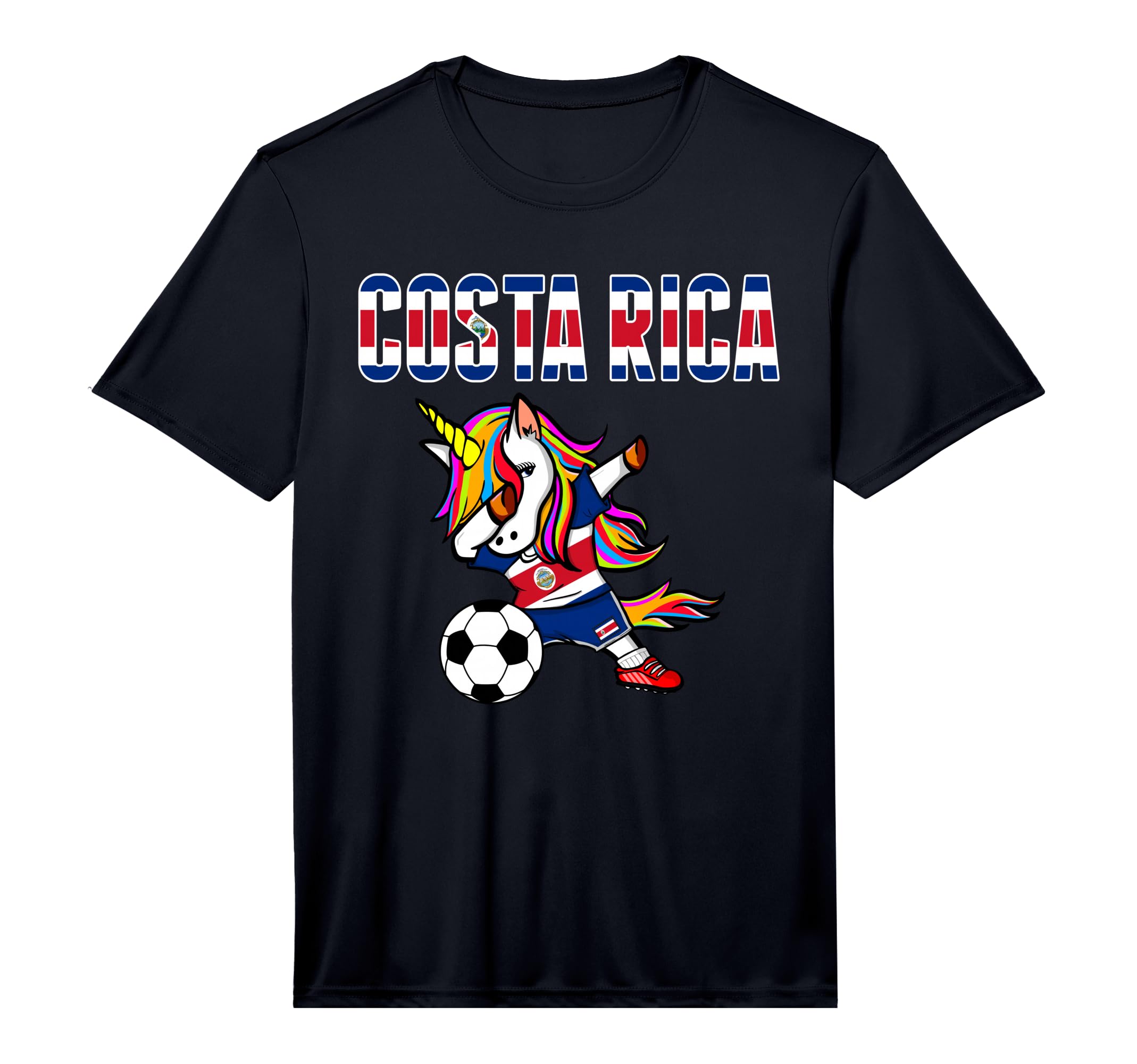 Dabbing Unicorn Costa Rica Soccer T-Shirt - Casual Everyday Wear Unisex - T-Shirt, Sweatshirt, Hoodie