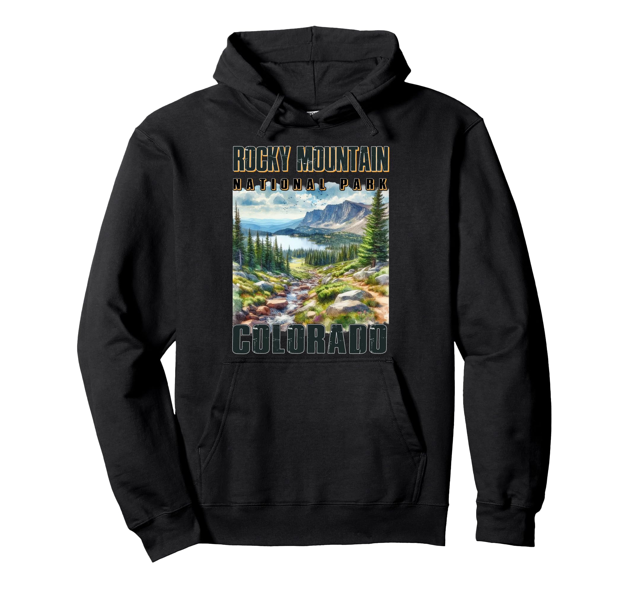 Rocky Mountain National Park Colorado Hoodie - Minimalist Print Men Women - T-Shirt, Sweatshirt, Hoodie
