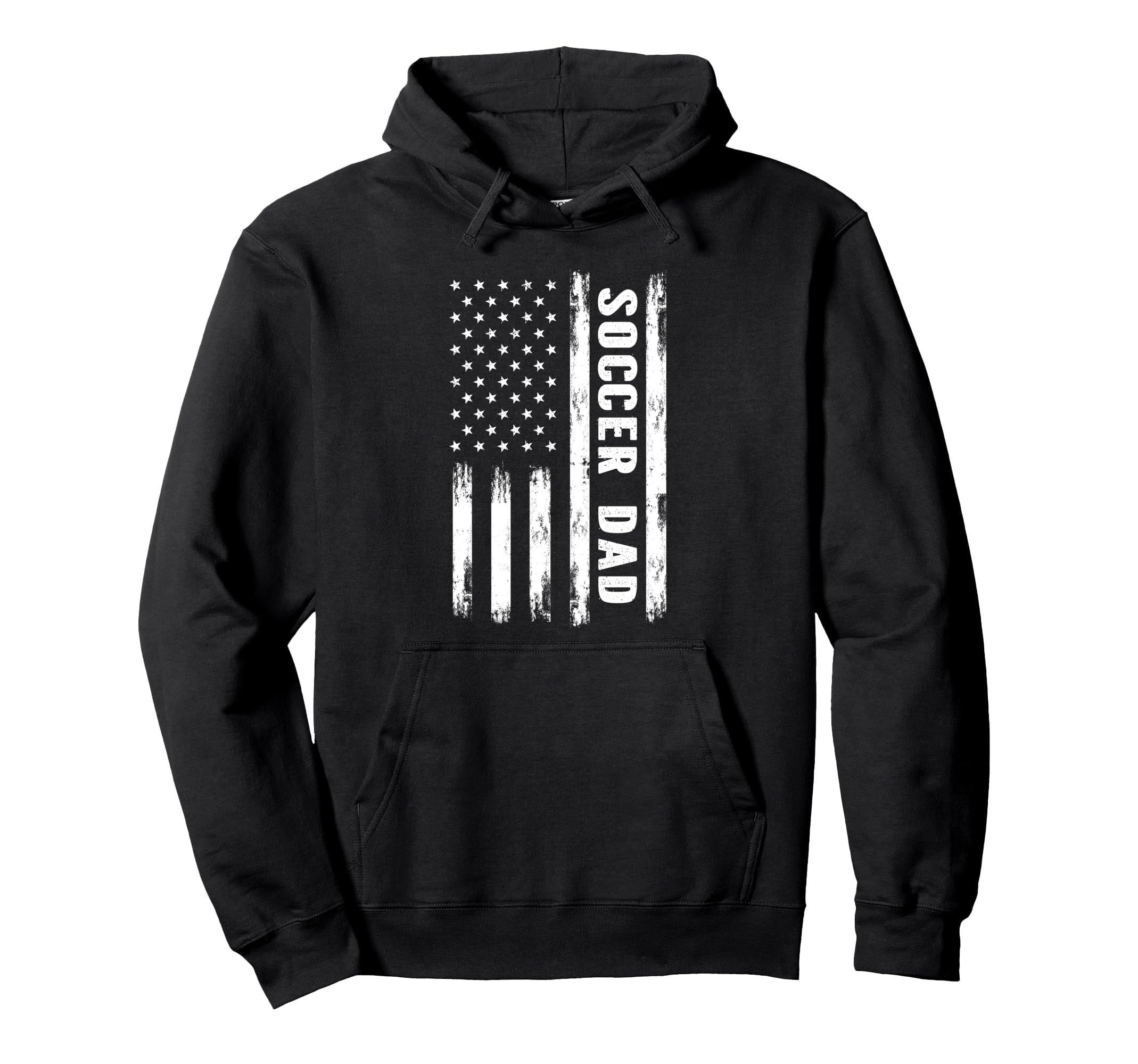 Soccer Dad American Flag Grunge Hoodie - Novelty Apparel Unisex - T-Shirt, Sweatshirt, Hoodie