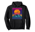 80S Aesthetic Vaporwave Outrun Sun Hoodie - Unique Graphic Unisex - T-Shirt, Sweatshirt, Hoodie
