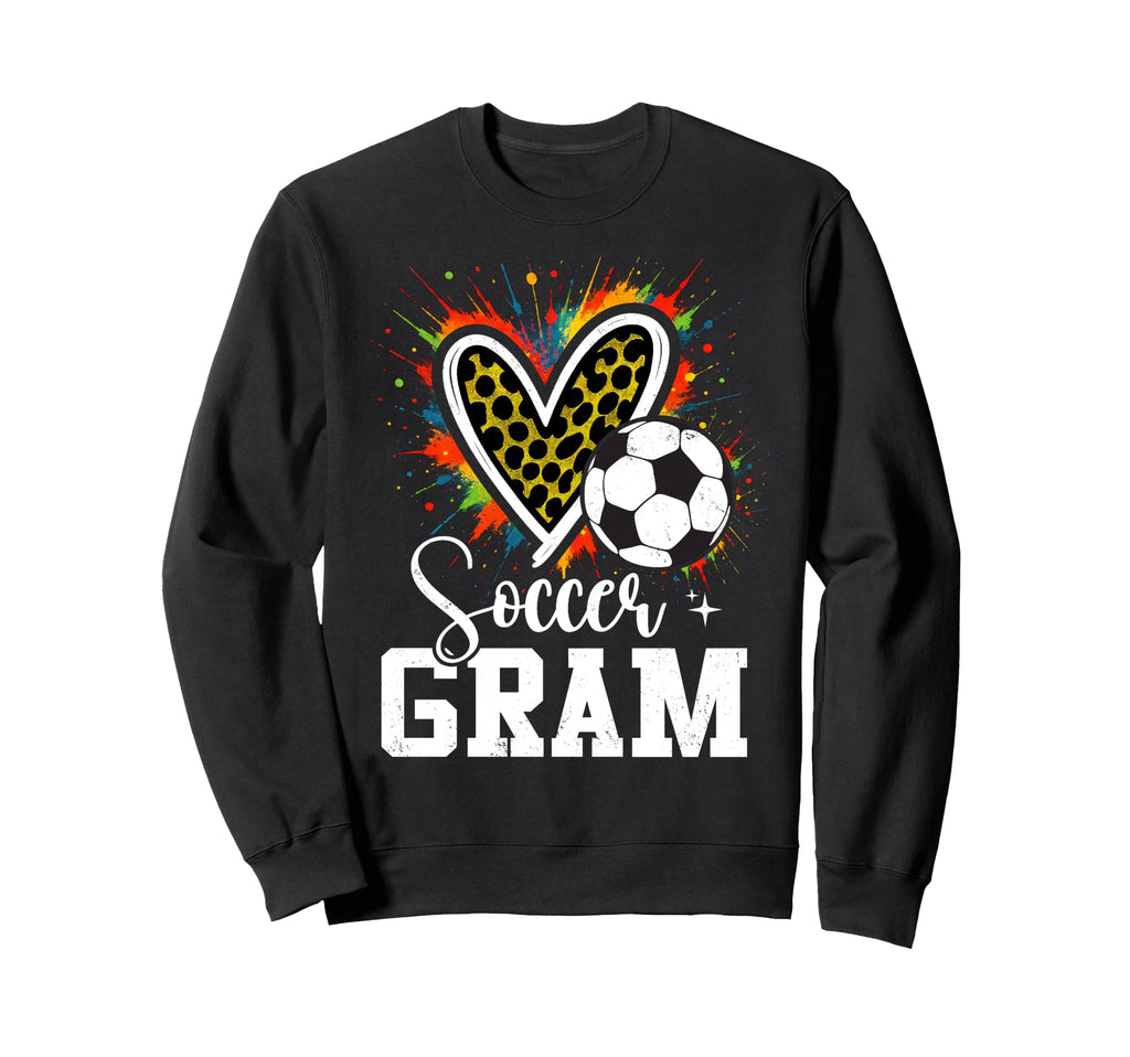 Soccer Gram Grandma Leopard Sweatshirt - Casual Everyday Wear Men Women - T-Shirt, Sweatshirt, Hoodie