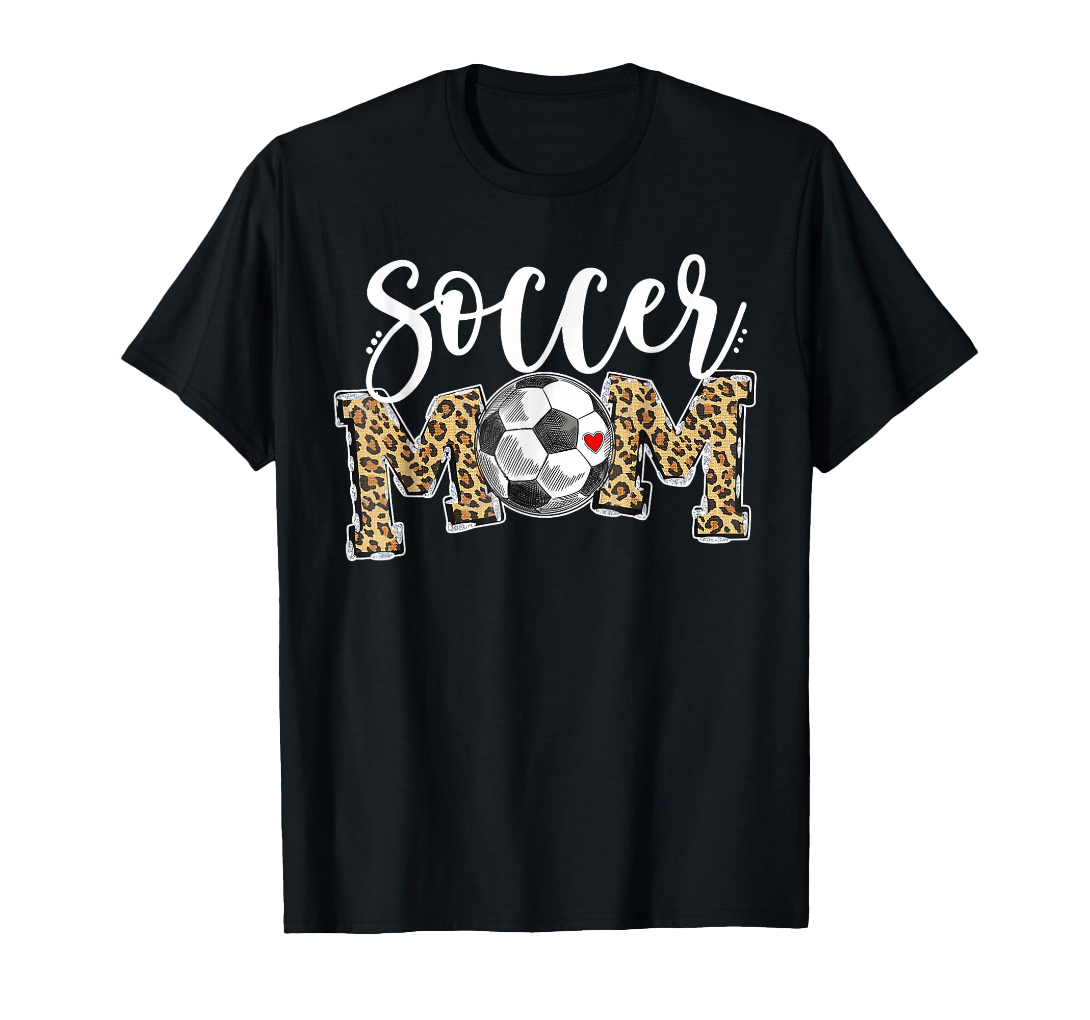 Soccer Mom Leopard Soccer Mama Mom T-Shirt - Trendy Graphic for Adults - T-Shirt, Sweatshirt, Hoodie