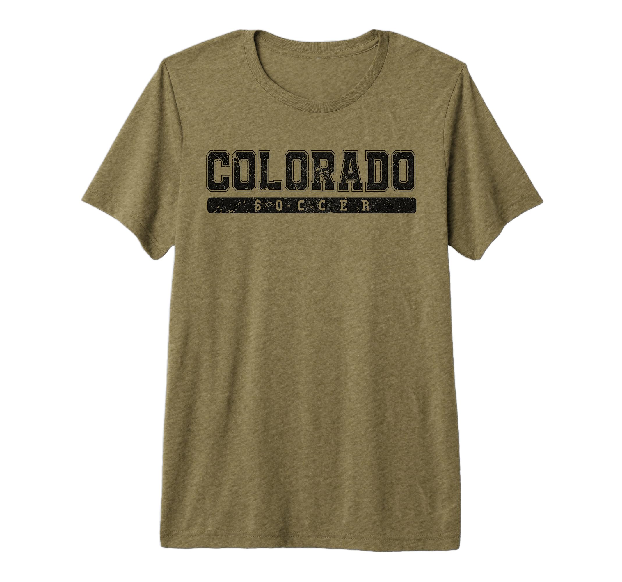 Colorado Soccer Black Text Tri Blend T-Shirt - Streetwear Style for Adults - T-Shirt, Sweatshirt, Hoodie