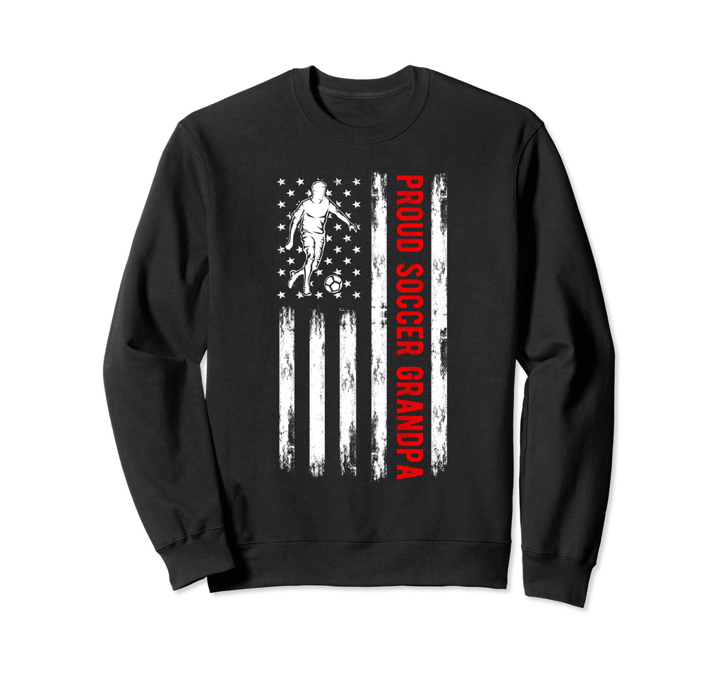 Proud Soccer Grandpa Usa Flag Sweatshirt - Minimalist Print for Adults - T-Shirt, Sweatshirt, Hoodie