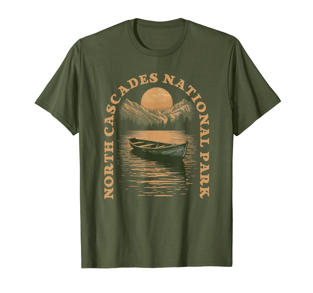 North Cascades National Park Boat Lake T-Shirt - Fun Novelty Design Unisex - T-Shirt, Sweatshirt, Hoodie