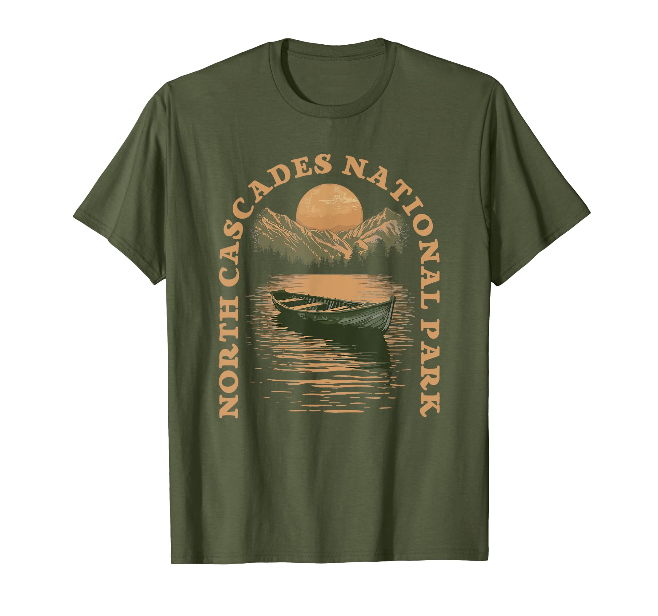 North Cascades National Park Boat Lake T-Shirt - Fun Novelty Design Unisex - T-Shirt, Sweatshirt, Hoodie