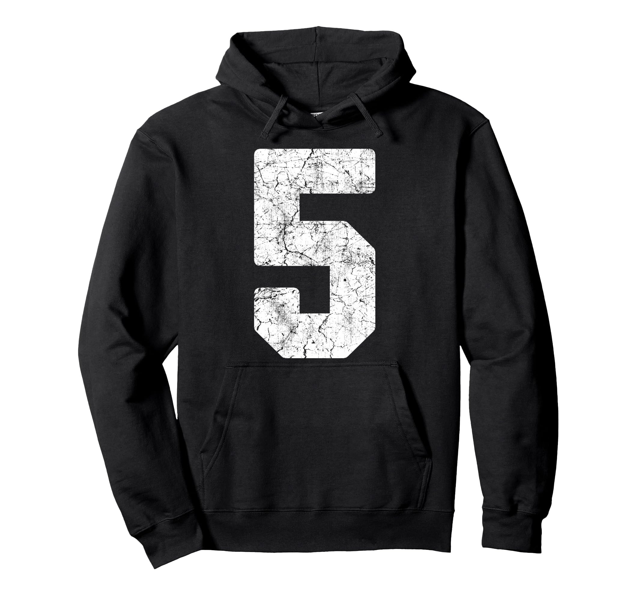 Distressed White Number 5 Jersey Hoodie - Streetwear Style Men Women - T-Shirt, Sweatshirt, Hoodie