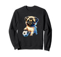 Pug Dog Soccer Champion Ball Fan Sweatshirt - Unique Graphic for Adults - T-Shirt, Sweatshirt, Hoodie
