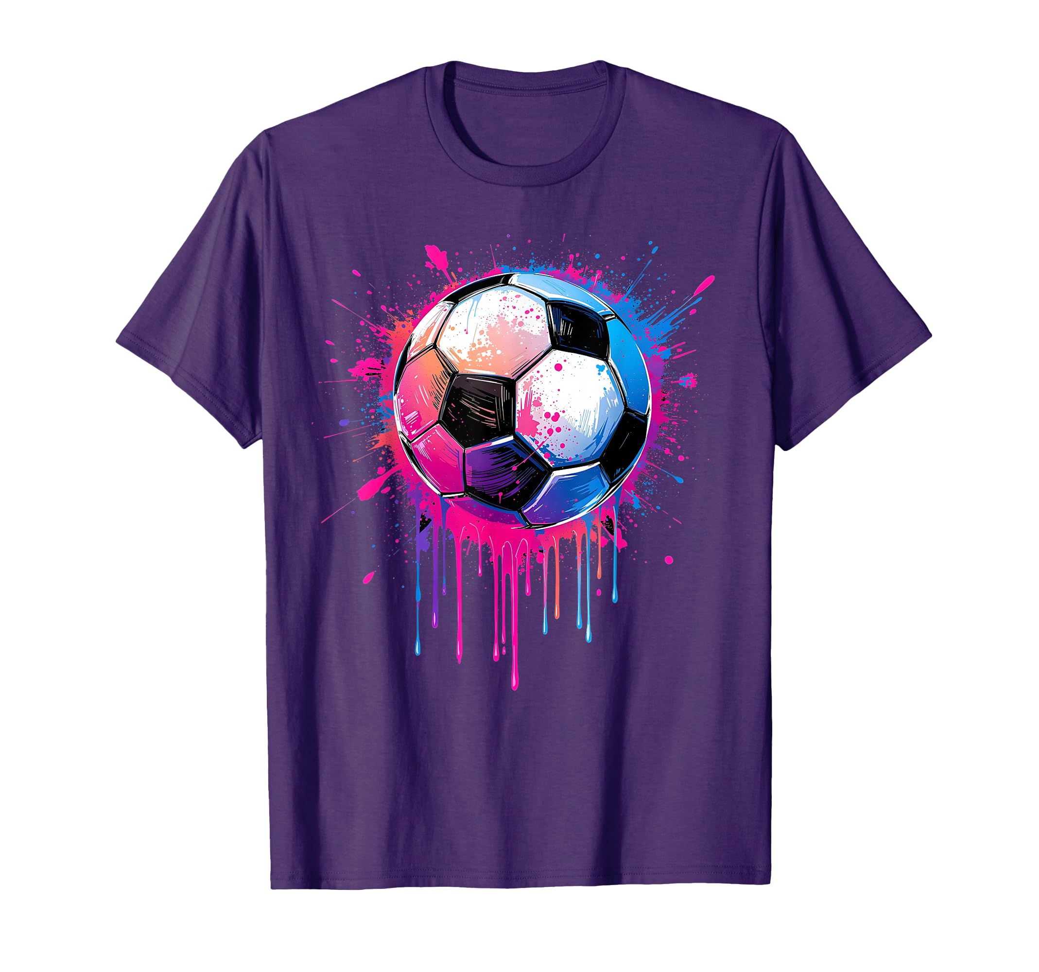 Soccer Awesome Colorful Soccer Drip Soccer T-Shirt - Trendy Graphic Unisex - T-Shirt, Sweatshirt, Hoodie