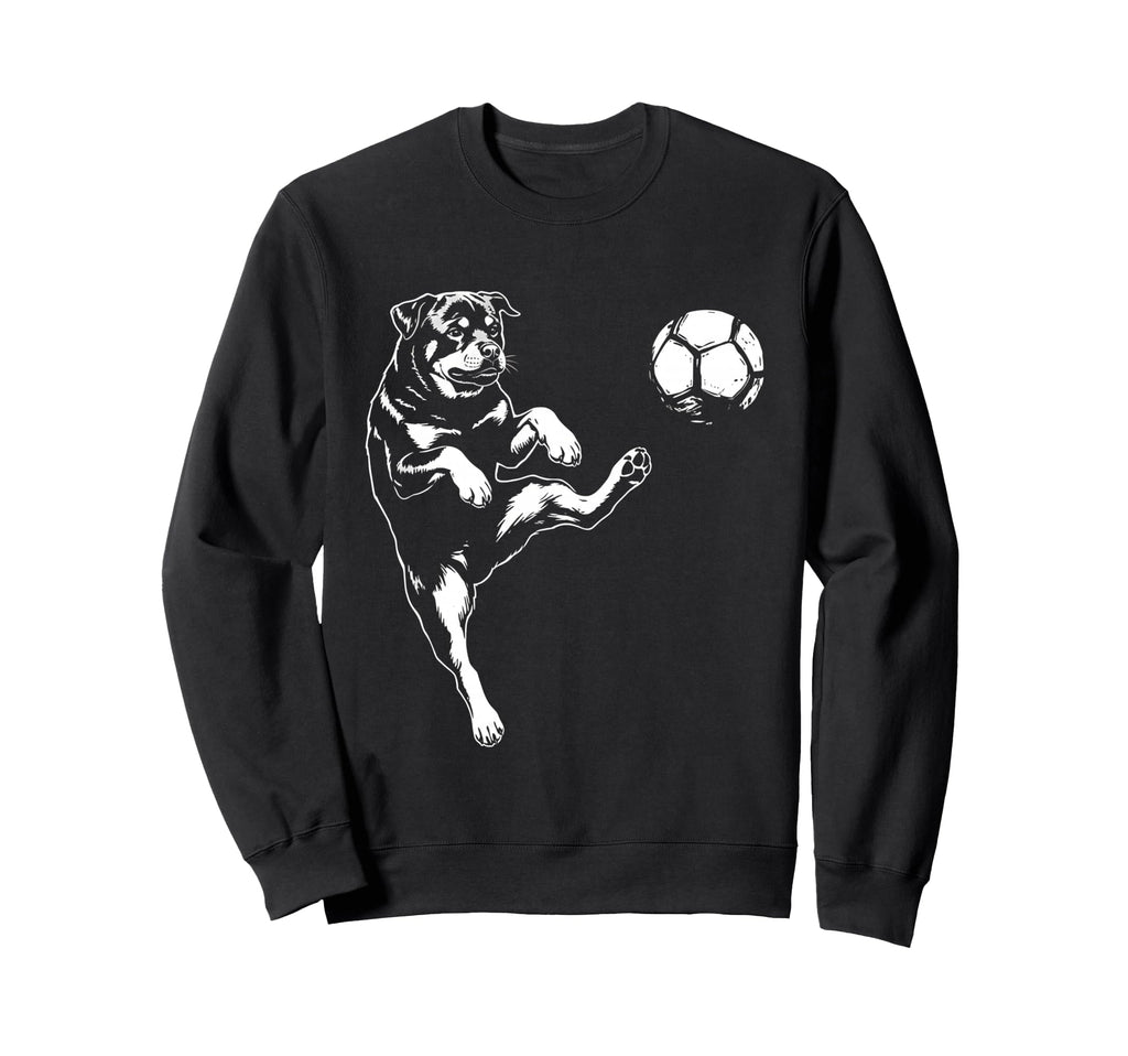 Rottweiler Playing Soccer Dog Lover Sweatshirt - Graphic Print for Adults - T-Shirt, Sweatshirt, Hoodie