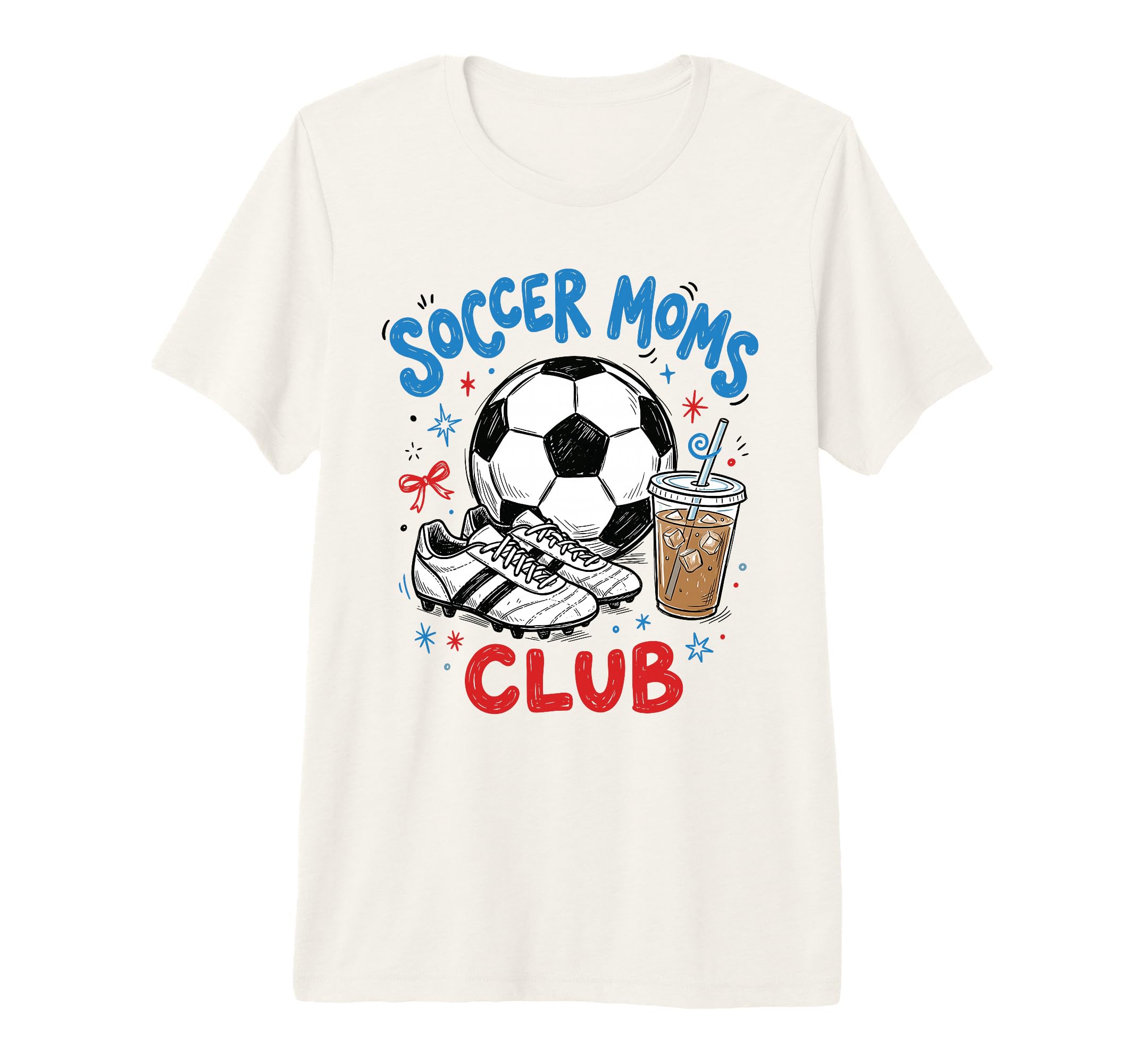 Soccer Moms Club Iced Coffee Cleats T-Shirt - Casual Everyday Wear Unisex - T-Shirt, Sweatshirt, Hoodie