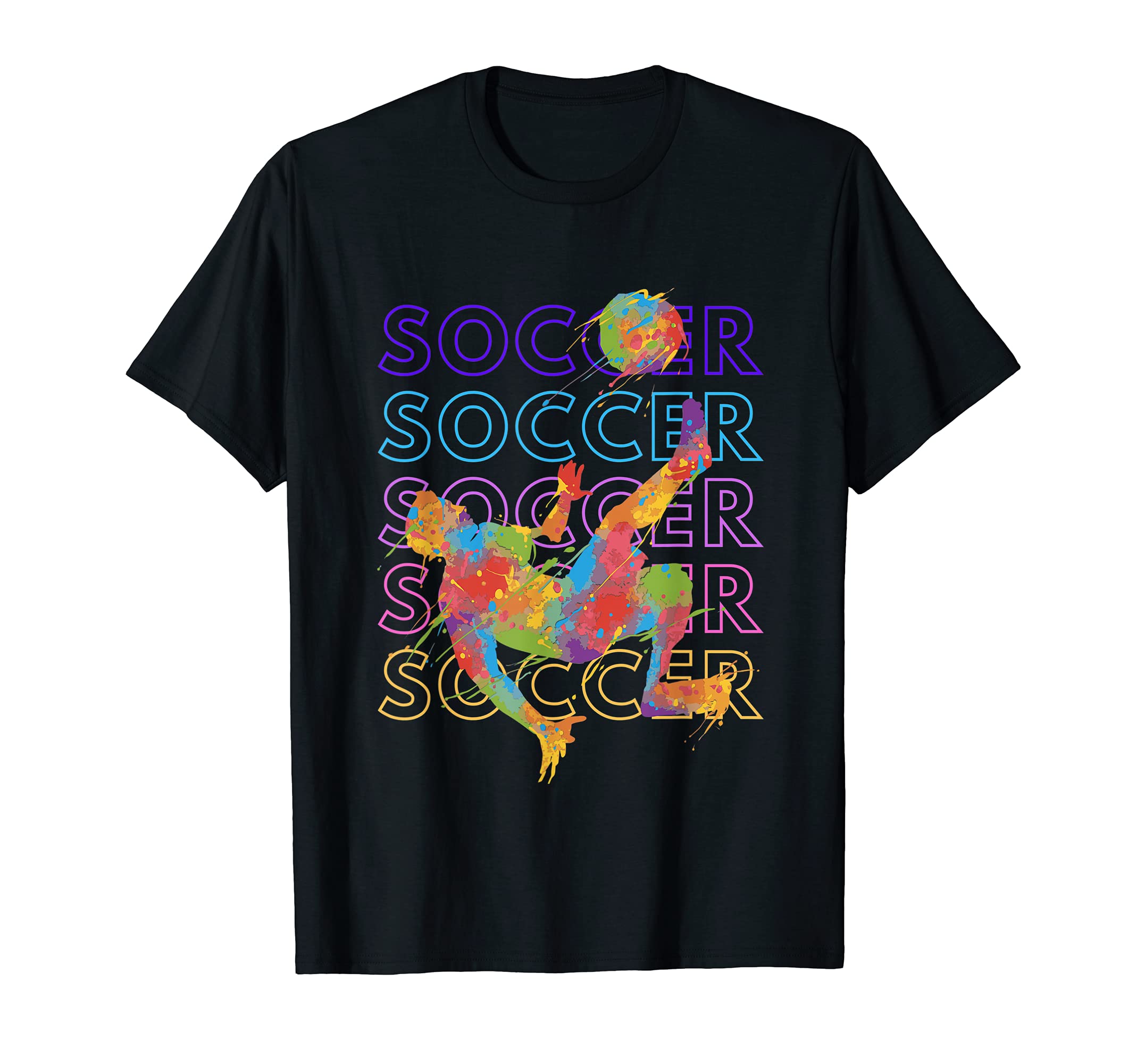 Colorful Soccer Soccer Soccer Soccer T-Shirt - Graphic Print Men Women - T-Shirt, Sweatshirt, Hoodie