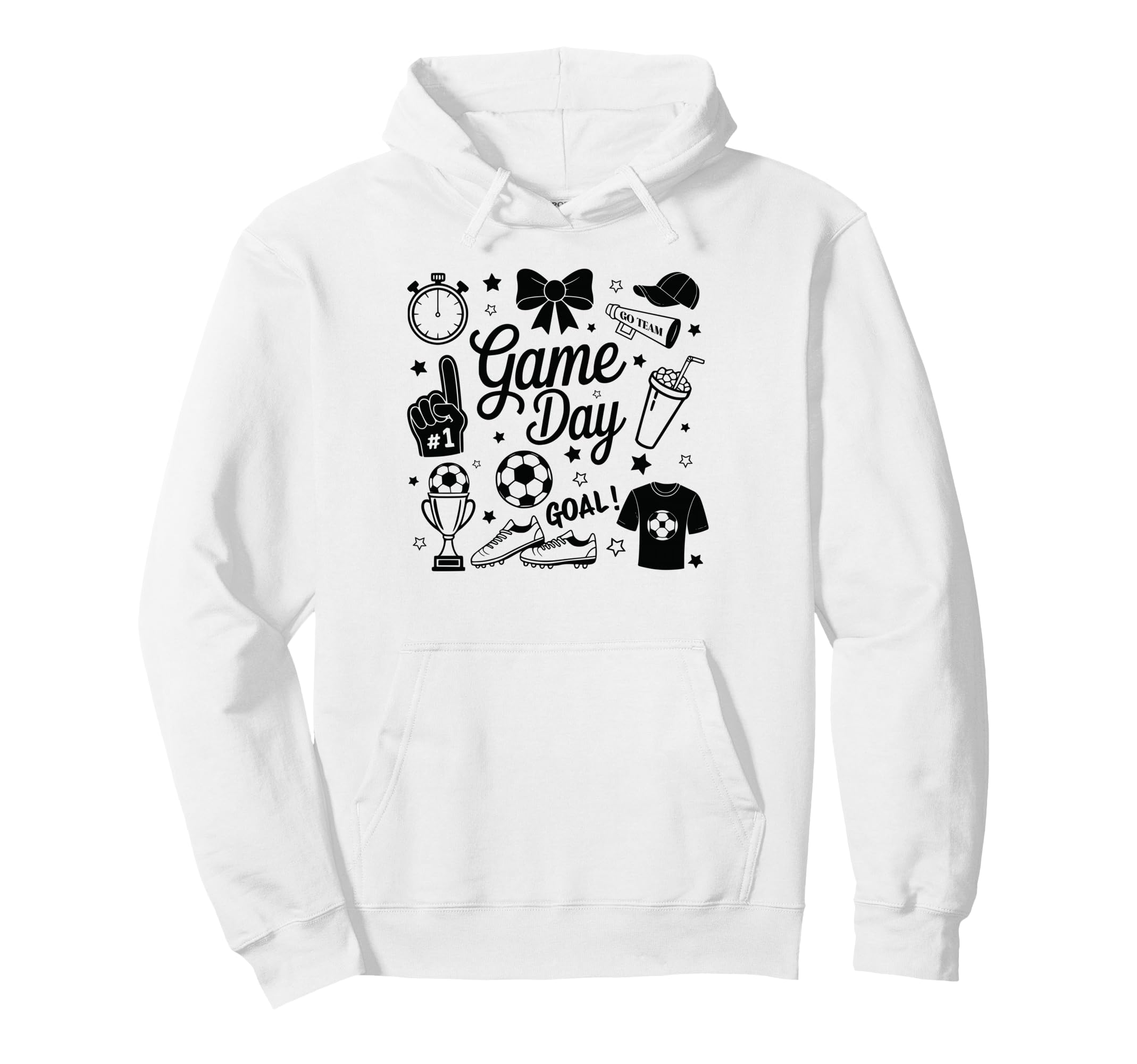 Game Day Soccer Mom Preppy Hoodie - Casual Everyday Wear Men Women - T-Shirt, Sweatshirt, Hoodie