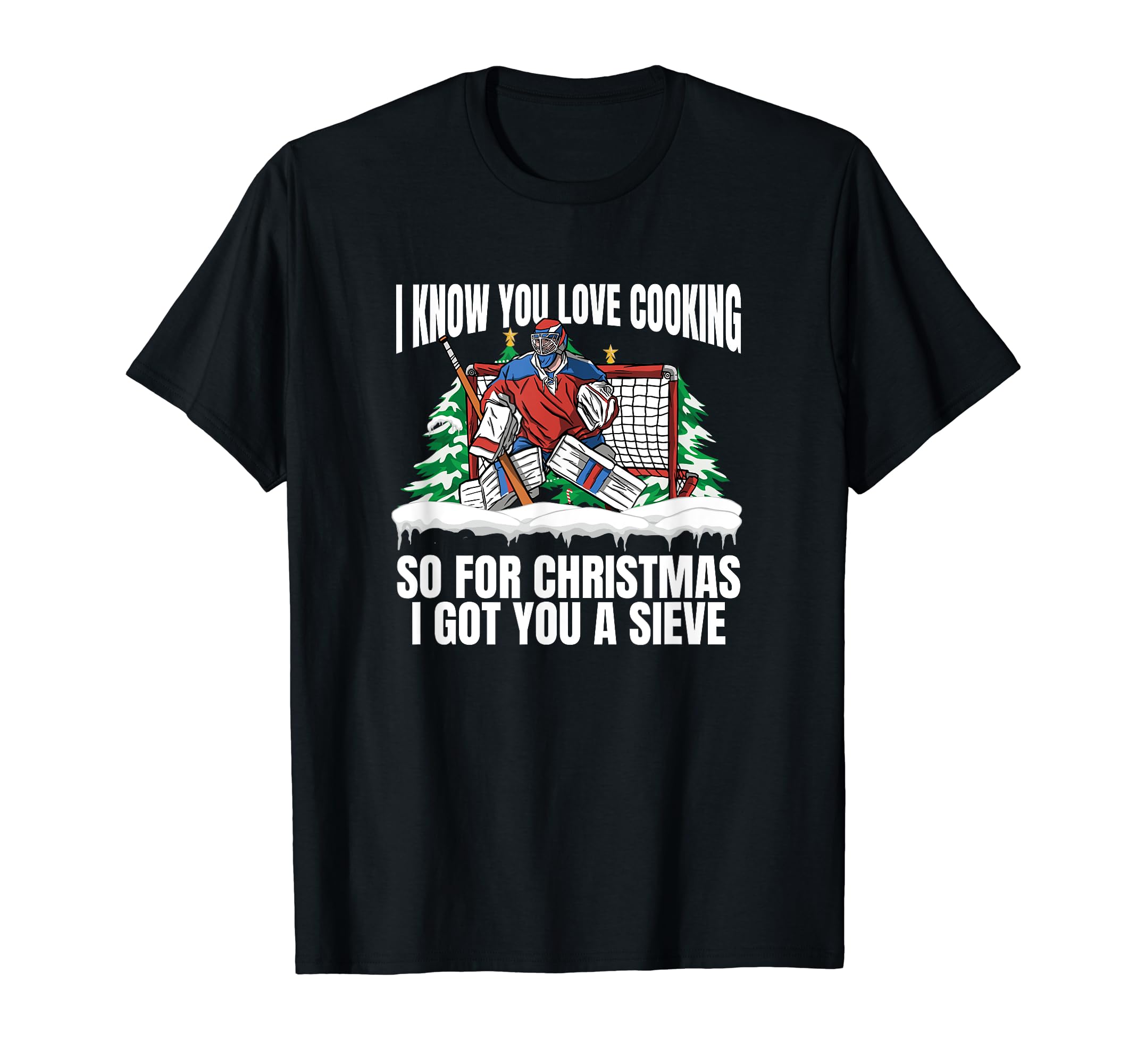 Ice Hockey Player Ice Sport Santa Puck T-Shirt - Trendy Graphic for Adults - T-Shirt, Sweatshirt, Hoodie
