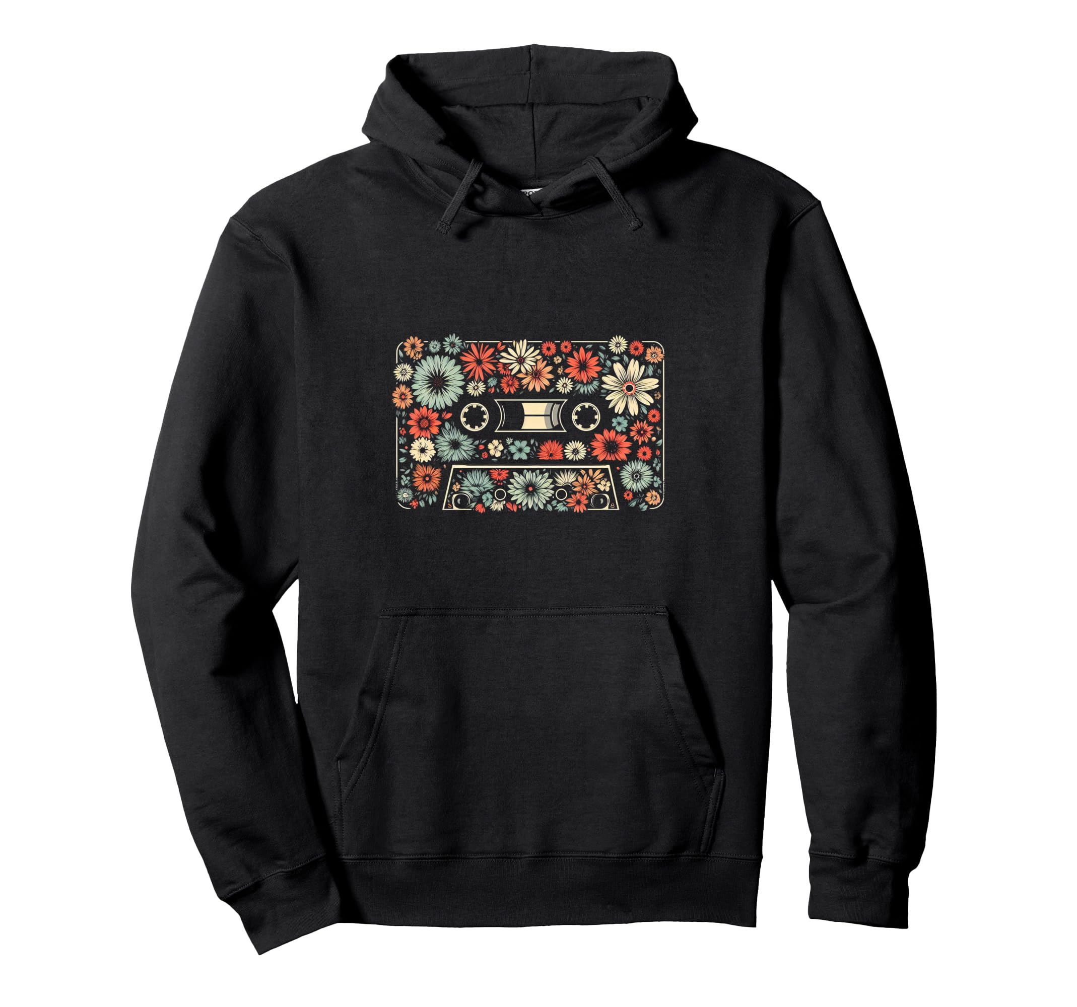 Flowers Cassette Tape Hoodie - Streetwear Style Unisex - T-Shirt, Sweatshirt, Hoodie