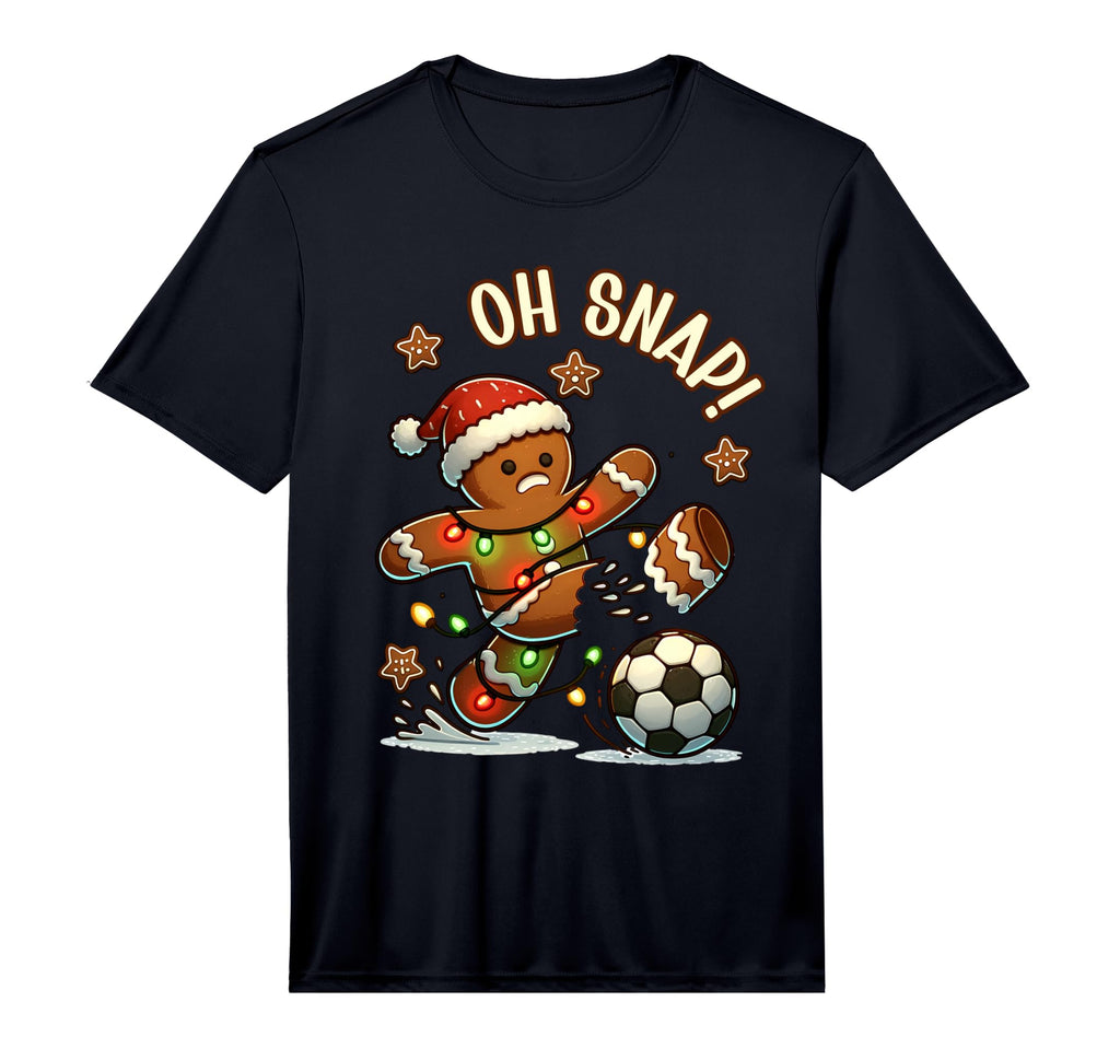Oh Snap Gingerbreadman Soccer Performance T-Shirt - Unique Graphic Unisex - T-Shirt, Sweatshirt, Hoodie