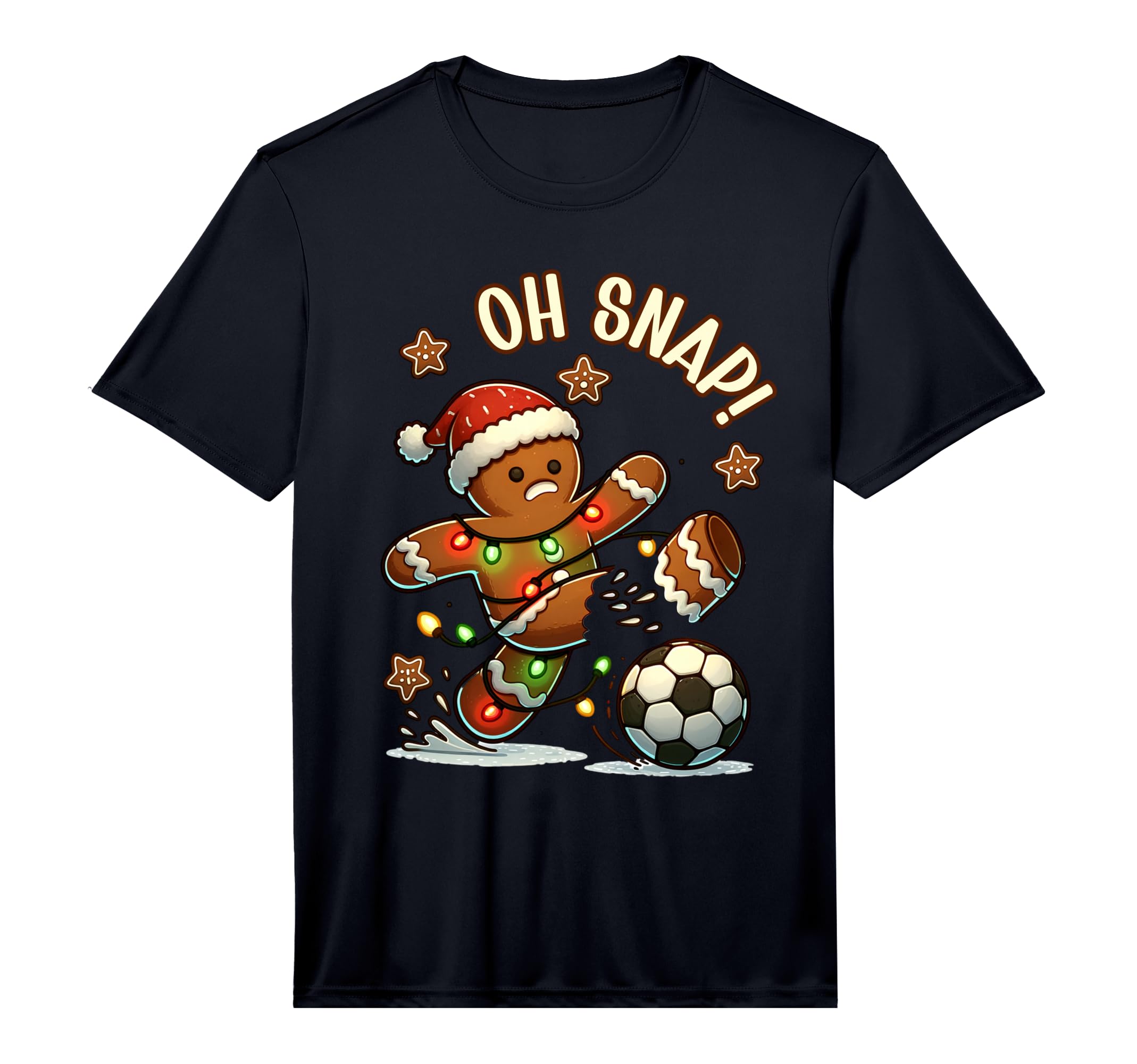 Oh Snap Gingerbreadman Soccer Performance T-Shirt - Unique Graphic Unisex - T-Shirt, Sweatshirt, Hoodie