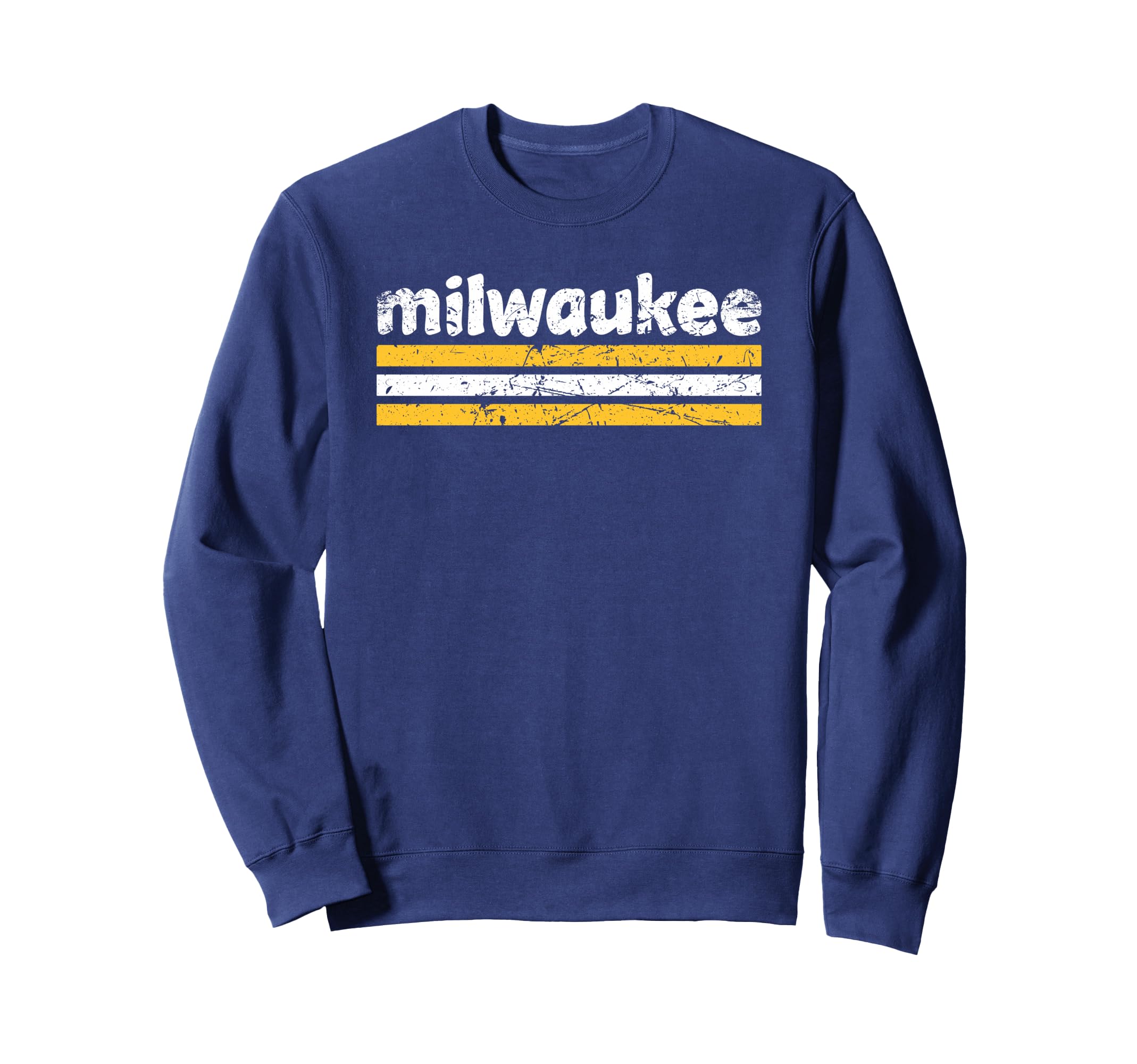 Milwaukee Wisconsin Three Stripe Sweatshirt - Custom Art Print Men Women - T-Shirt, Sweatshirt, Hoodie