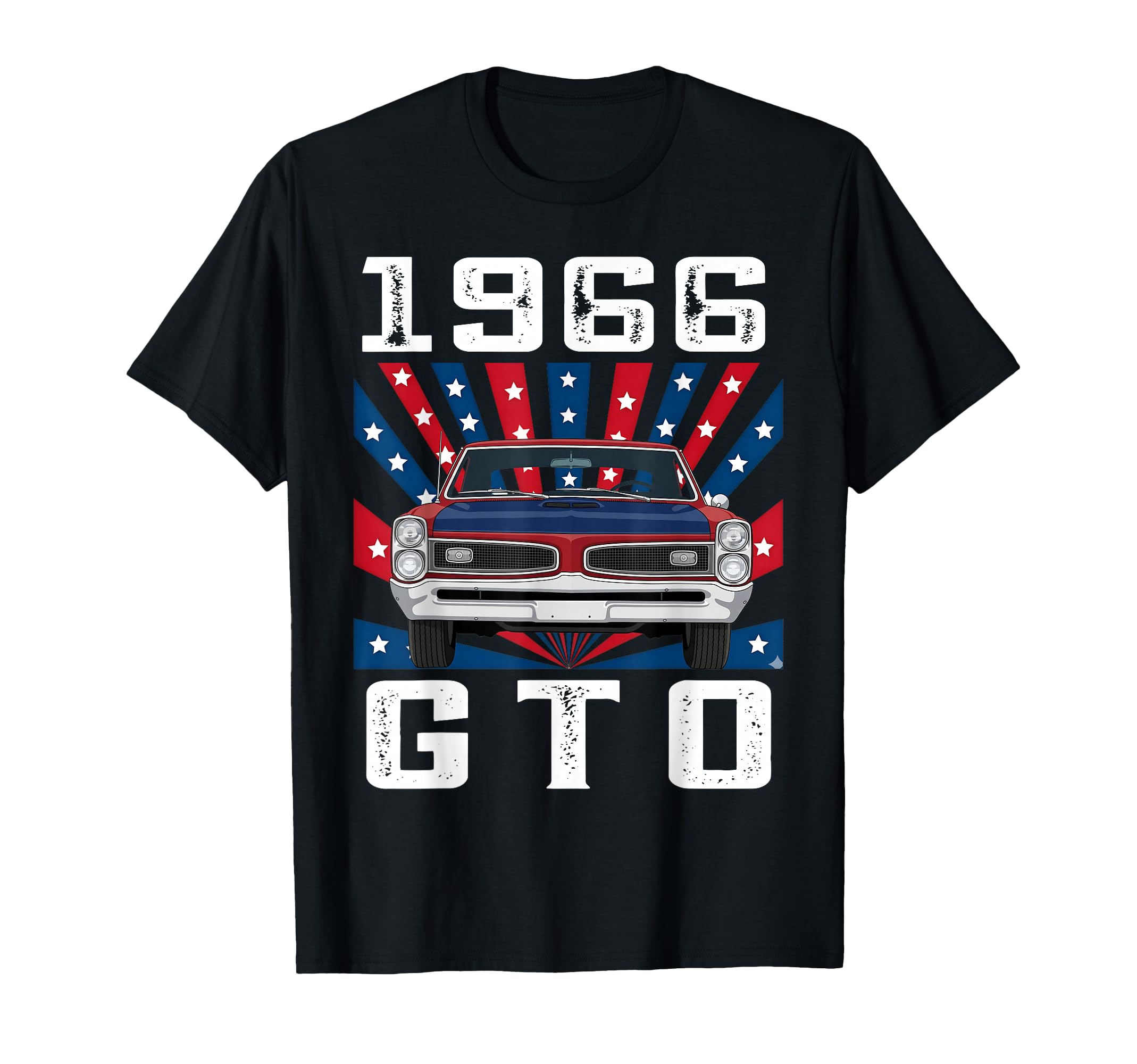 66 1966 Gto American Flag Silhouette T-Shirt - Graphic Print Men Women - T-Shirt, Sweatshirt, Hoodie