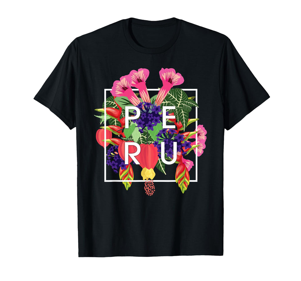 Flowers Peru Word Art Peruvian Pride T-Shirt - Aesthetic Graphic Unisex - T-Shirt, Sweatshirt, Hoodie