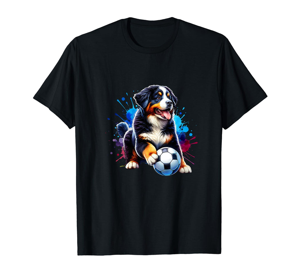 Bernese Mountain Dog Soccer Ball T-Shirt - Fun Novelty Design Unisex - T-Shirt, Sweatshirt, Hoodie