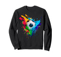 Colorful Soccer Ball Splash Sweatshirt - Casual Everyday Wear for Adults - T-Shirt, Sweatshirt, Hoodie