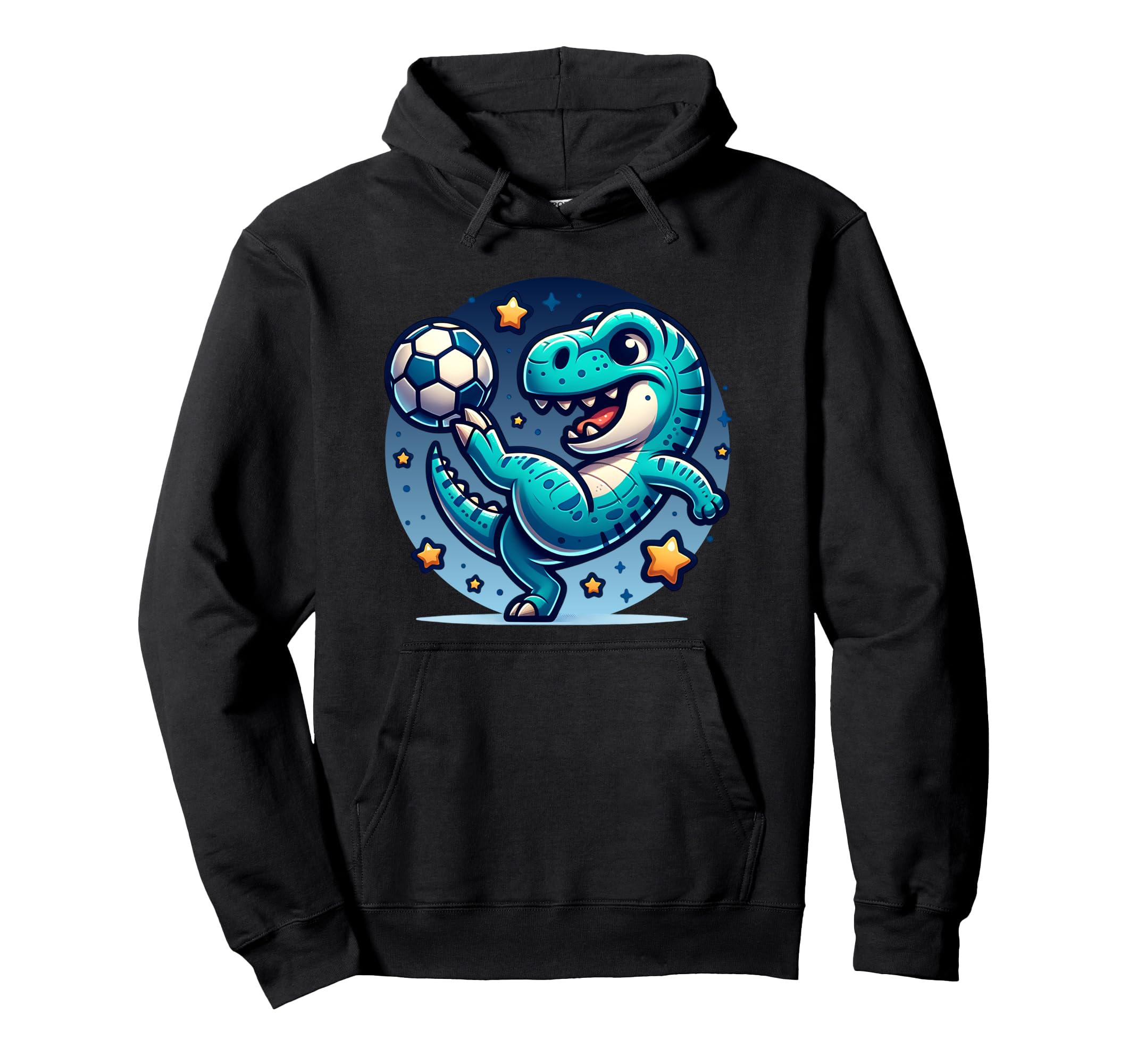 Soccer Player T Rex Dinosaur Hoodie - Fun Novelty Design for Adults - T-Shirt, Sweatshirt, Hoodie