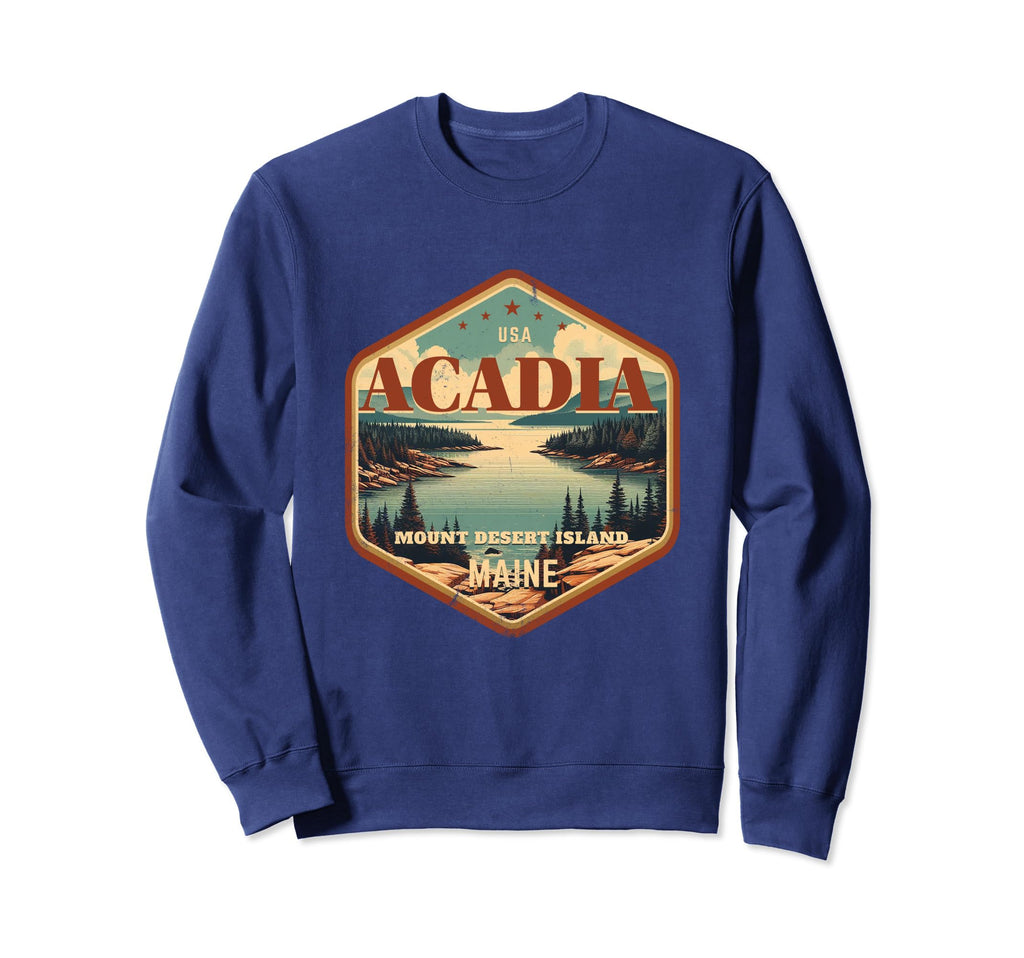Acadia National Park Hexagonal Sweatshirt - Graphic Print Men Women - T-Shirt, Sweatshirt, Hoodie