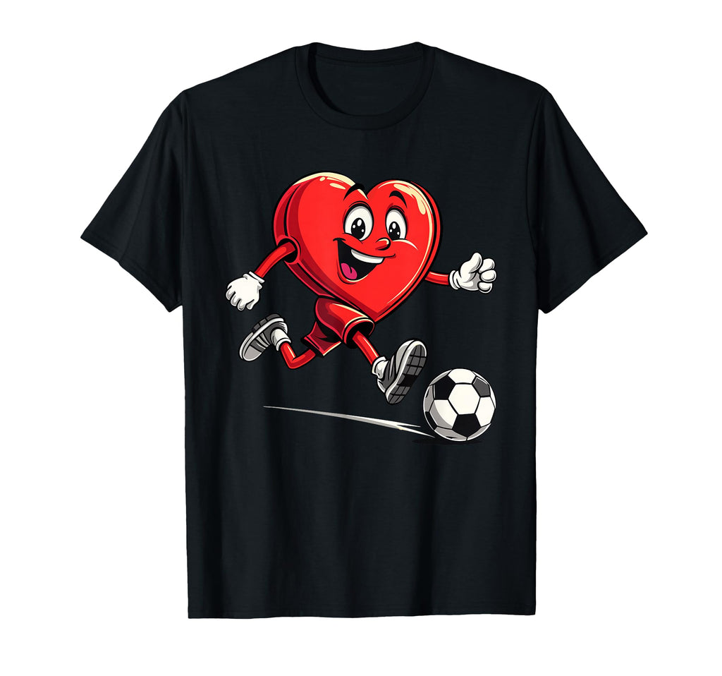 Soccer Heart Playing Football Funny T-Shirt - Novelty Apparel for Adults - T-Shirt, Sweatshirt, Hoodie