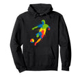 Colorful Funny Soccer Player Fan Hoodie - Casual Everyday Wear for Adults - T-Shirt, Sweatshirt, Hoodie