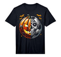 Halloween Soccer Ball Pumpkin Skull T-Shirt - Novelty Apparel Men Women - T-Shirt, Sweatshirt, Hoodie