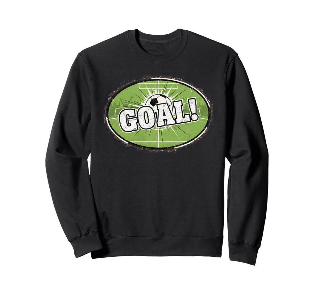 Goal Distressed Futbol Oval Soccer Sweatshirt - Aesthetic Graphic Unisex - T-Shirt, Sweatshirt, Hoodie