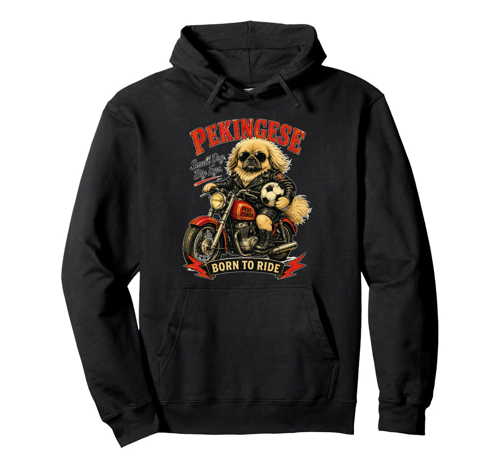 Pekingese Motorbike Love Footbal Soccer Hoodie - Minimalist Print Unisex - T-Shirt, Sweatshirt, Hoodie