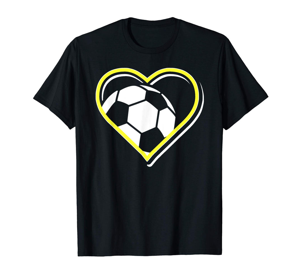 Yellow Soccer Heart Soccer Lovers T-Shirt - Streetwear Style for Adults - T-Shirt, Sweatshirt, Hoodie
